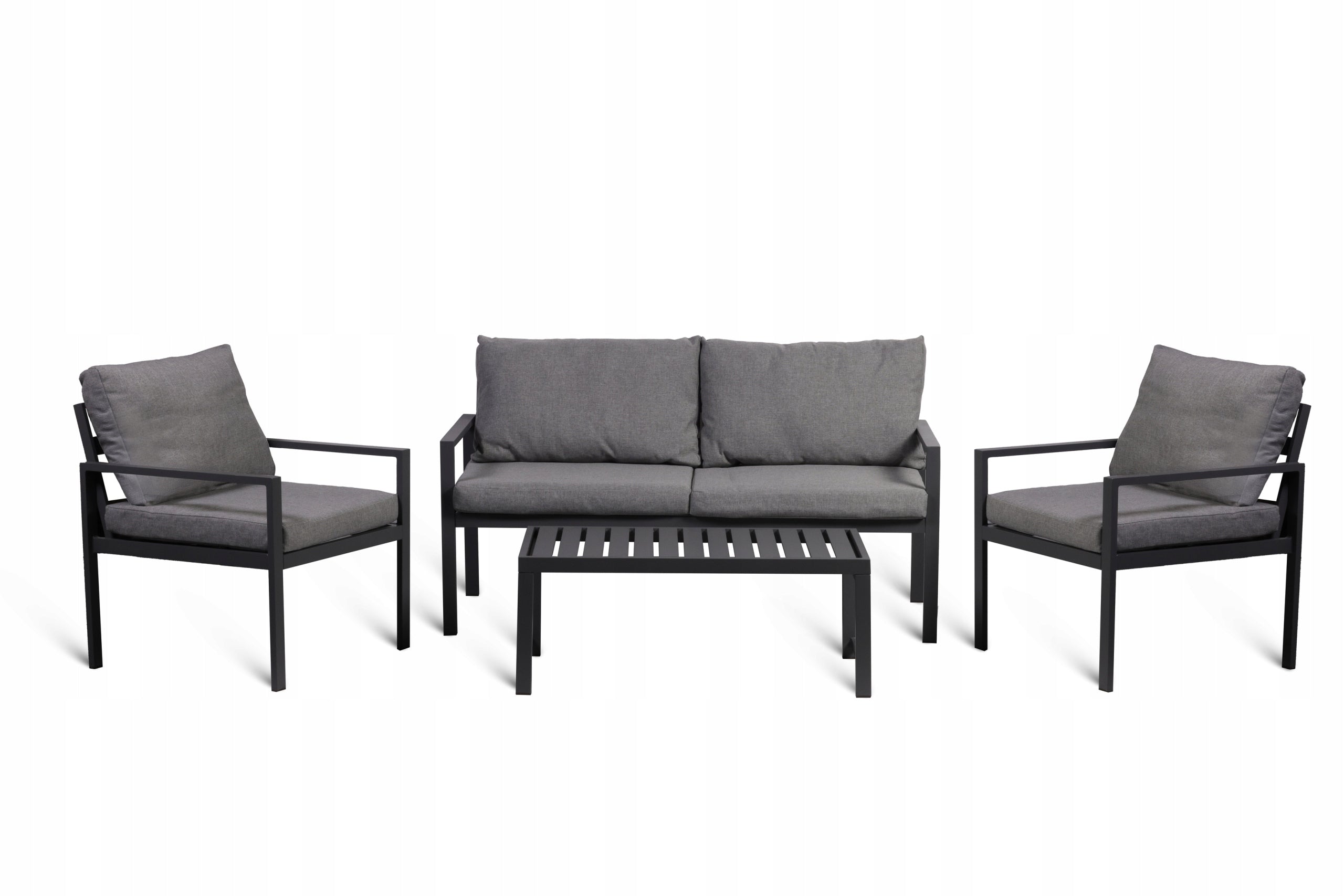 FURNITURE SET ALUMINUM GARDEN SET 4 PERSONS 2 ARMCHAIRS SOFA TABLE Main material other