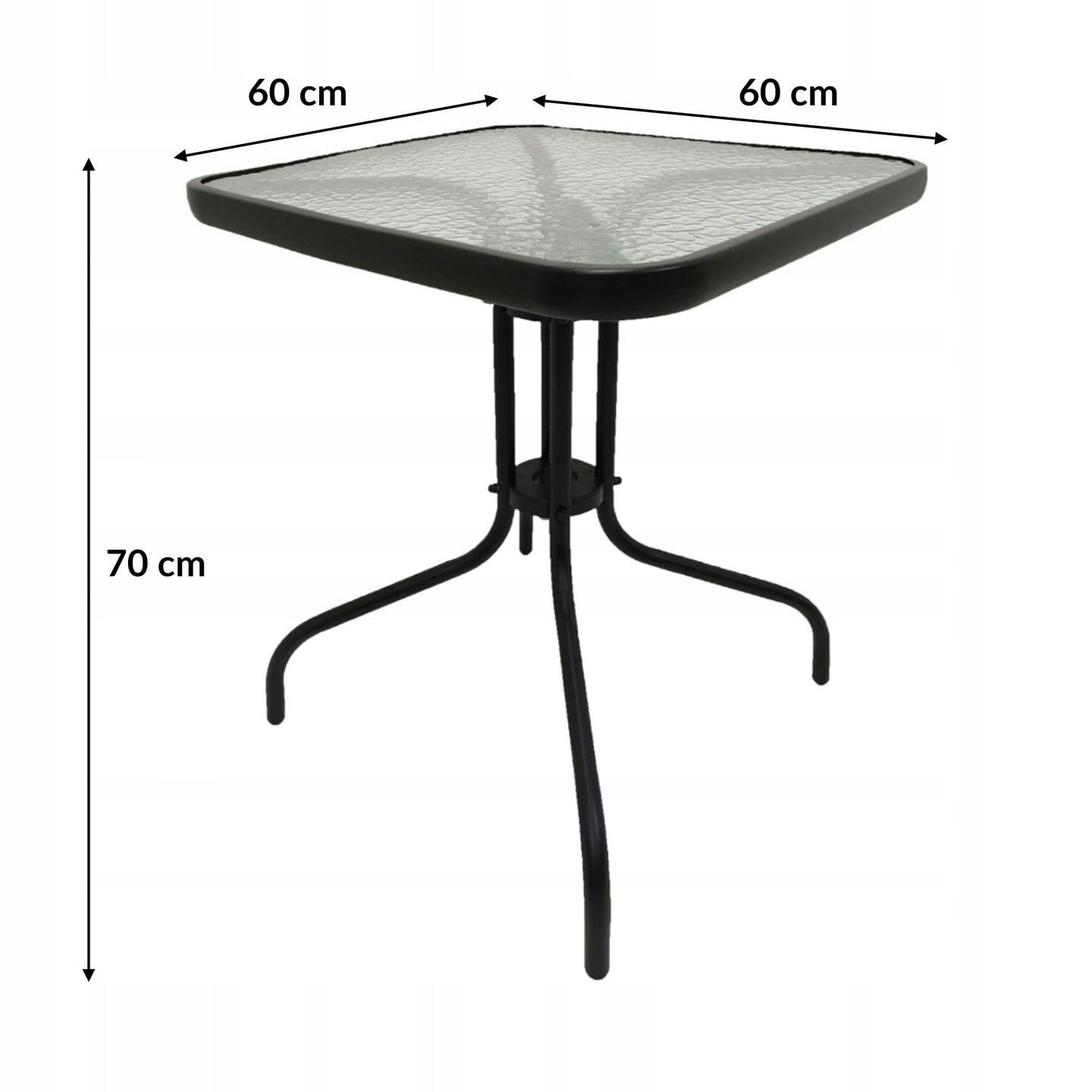 FURNITURE SET BALCONY GARDEN TABLE + 2x CHAIRS BERGAMO 6060 MI 2os. BLACK Main material metal