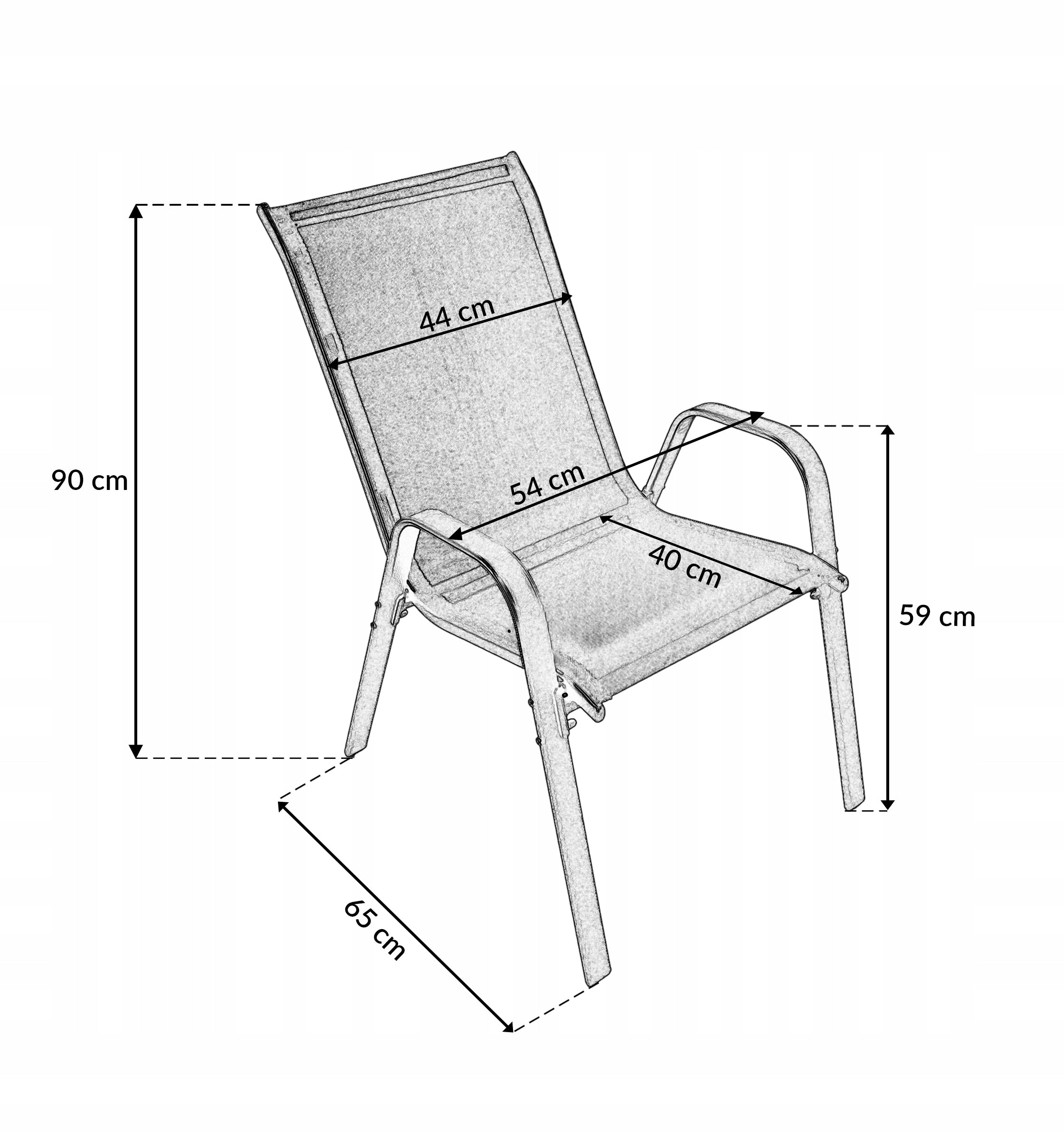 FURNITURE SET BALCONY GARDEN TABLE + 2x CHAIRS BERGAMO 6060 MI 2os. BLACK Manufacturer Kontrast