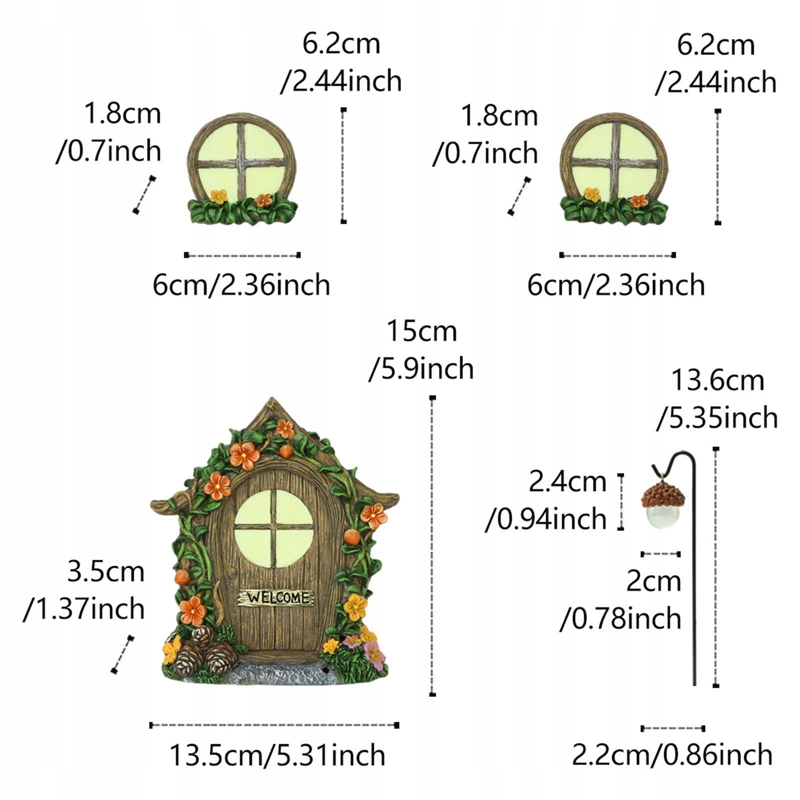 Fairy Door and Windows for Trees, Garden Decoration, Ornament, Decorative Packaging status original