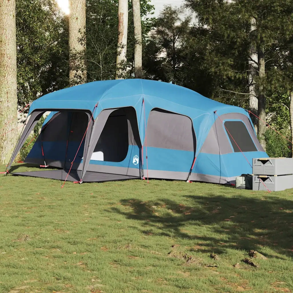 Family Tent with Dome for Veranda 9-Person Blue Brand VidaXL