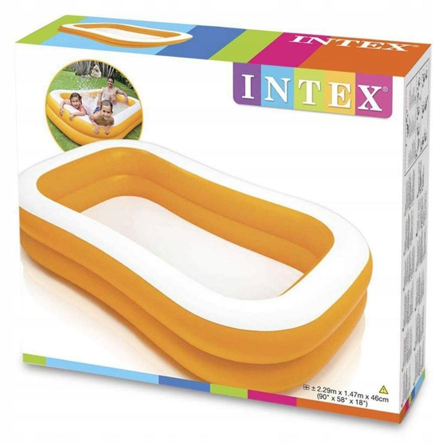 Family inflatable garden pool 229cm Intex 57181 Color orange
