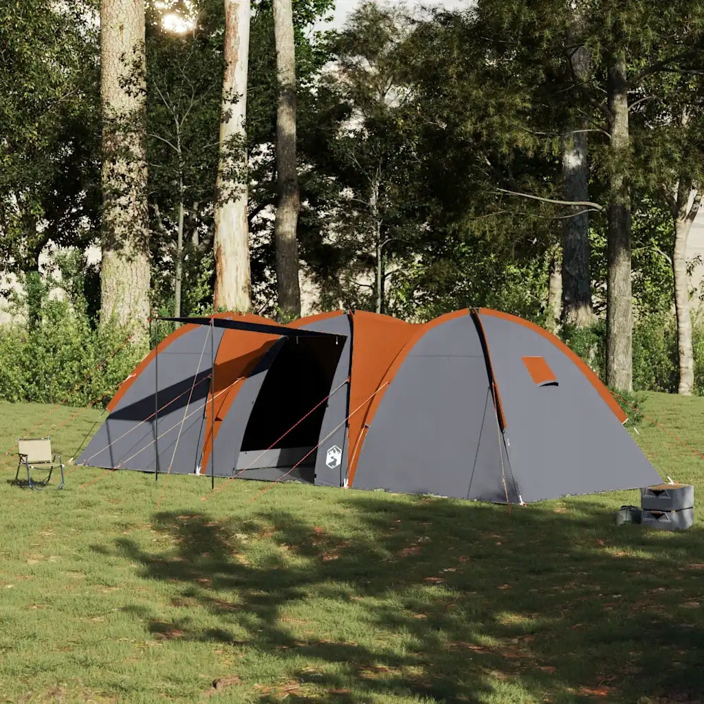 Family tent, 8-person, grey-orange, waterproof Brand VidaXL