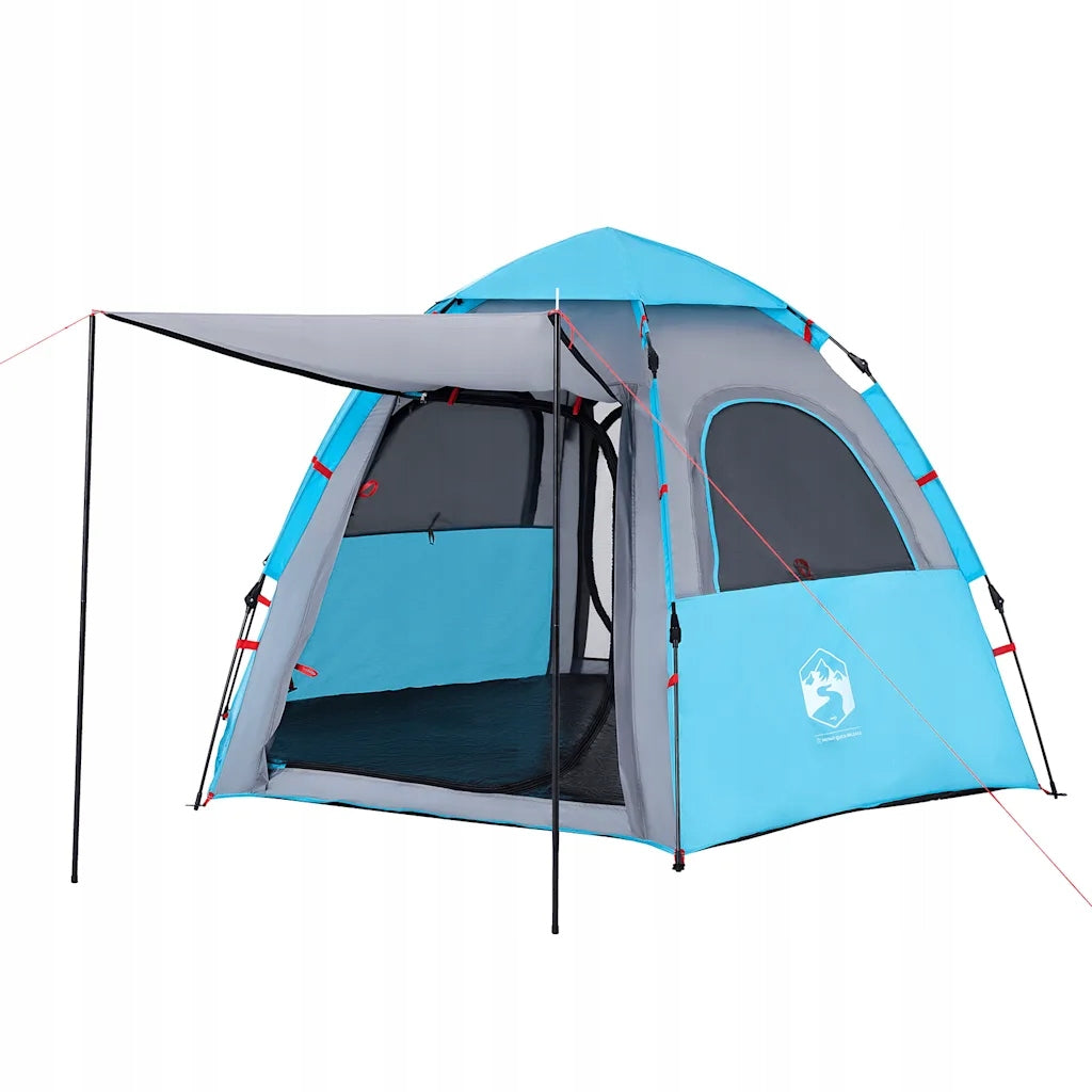 Family tent, cabin, 4-person, blue, quick unfolding Number of bedrooms 1