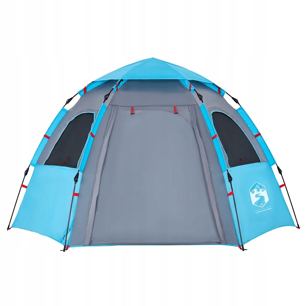 Family tent, cabin, 4-person, blue, quick unfolding Waterproofness less than 1500 mm