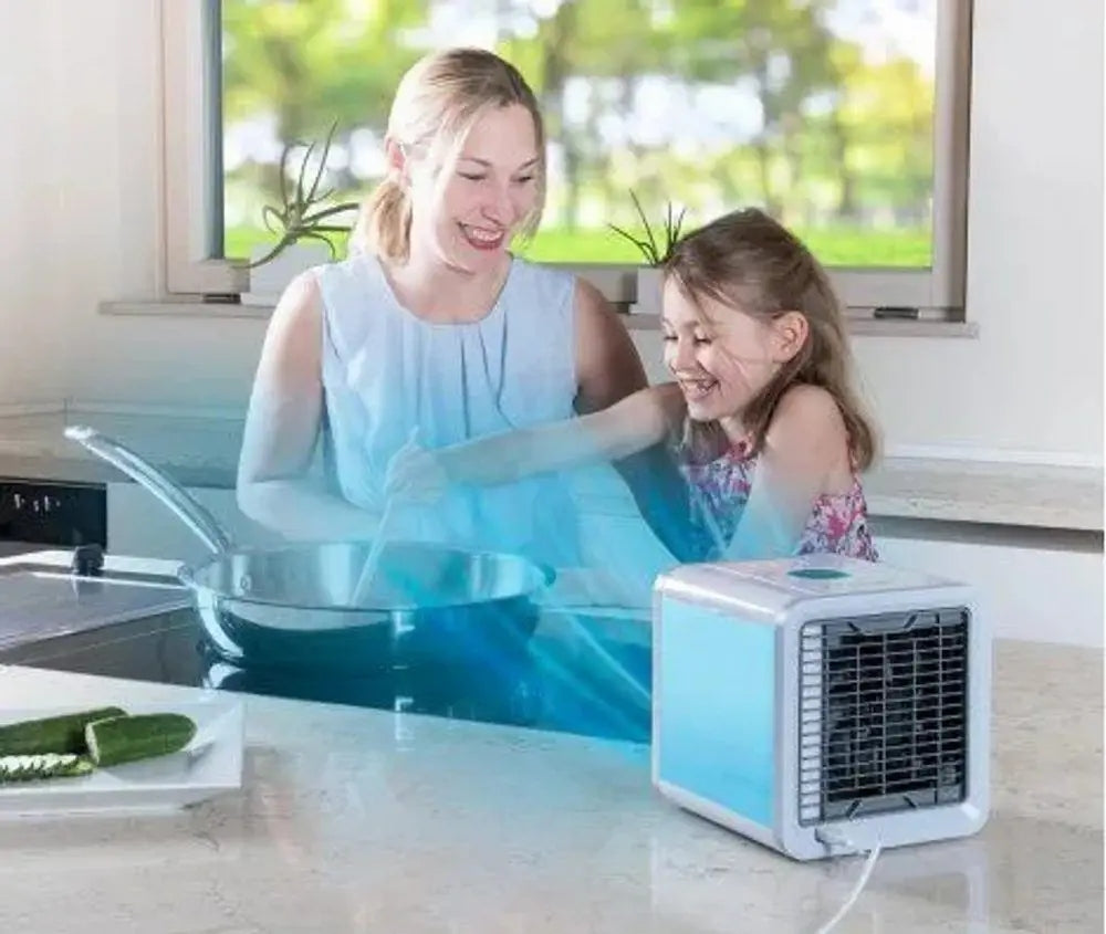 Fan Air Conditioner Portable Small For Water And Ice Table Air Conditioner Strong Dominant color white