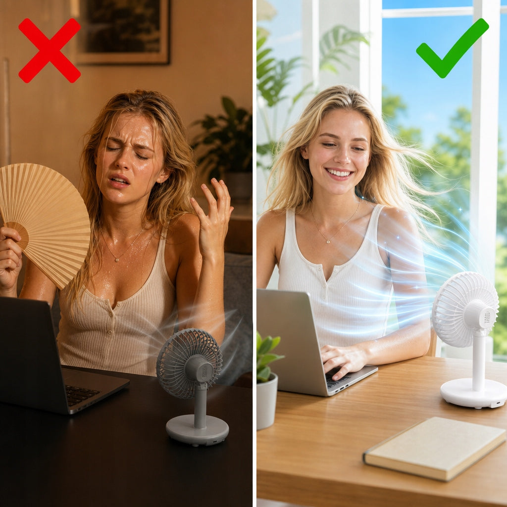 Fan Desk Fan 4000 MAh CLIMATIVE CoolGo Wireless QUIET Dominant color white