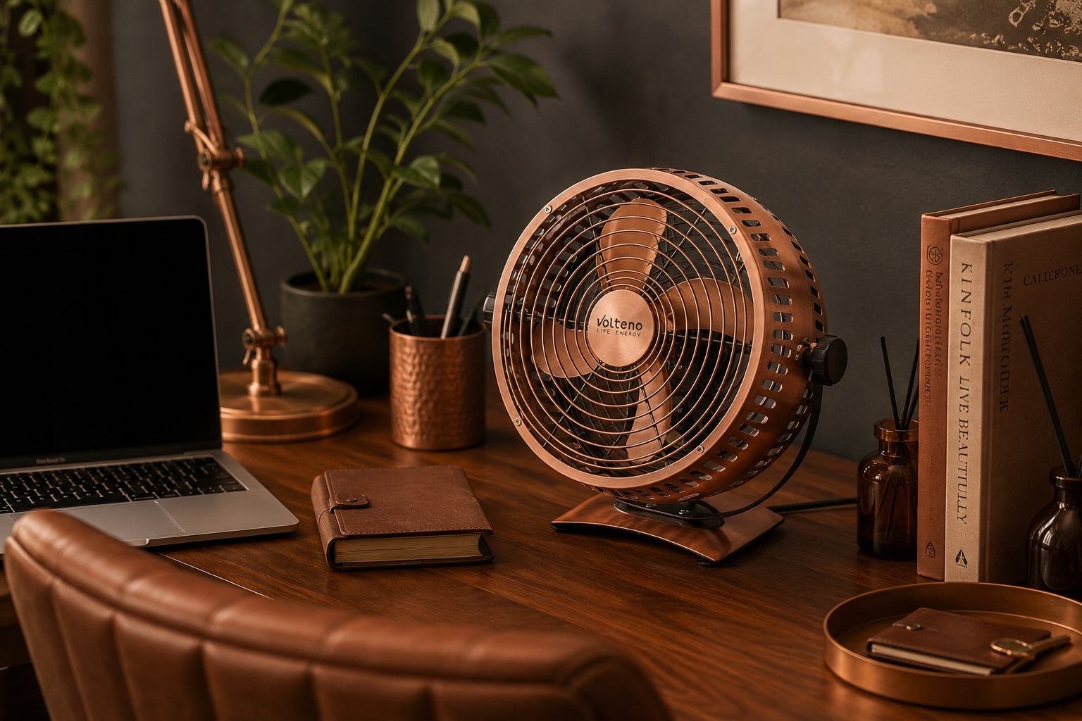 Fan Desk Fan Table Copper Quiet Powerful 15W Fan type table