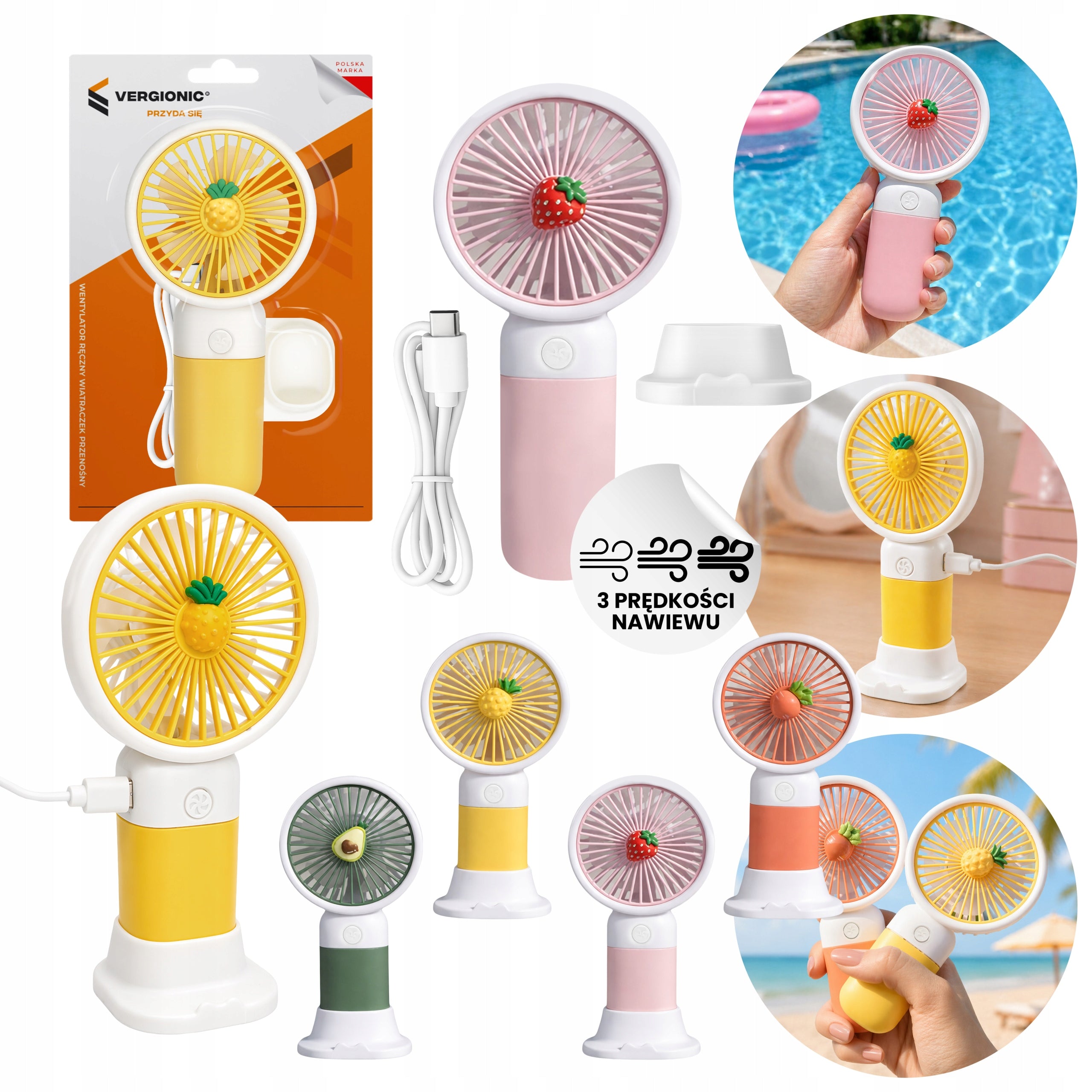 Fan Handheld Desk Fan Mini USB Handy + Rechargeable Battery Manufacturer code 8267