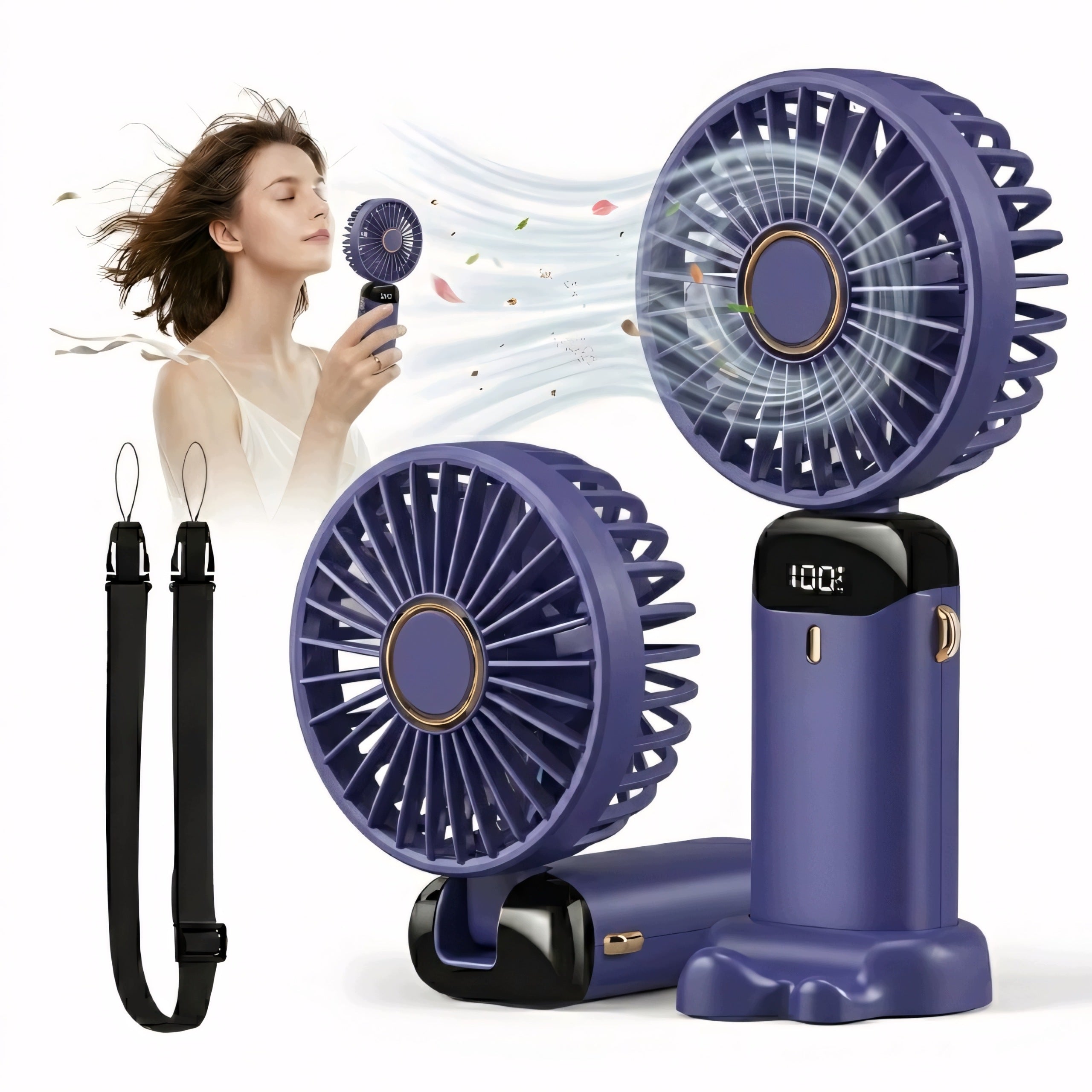 Fan Handheld Windmill Mini Silent Powerful Desktop Portable USB 5000 mAh