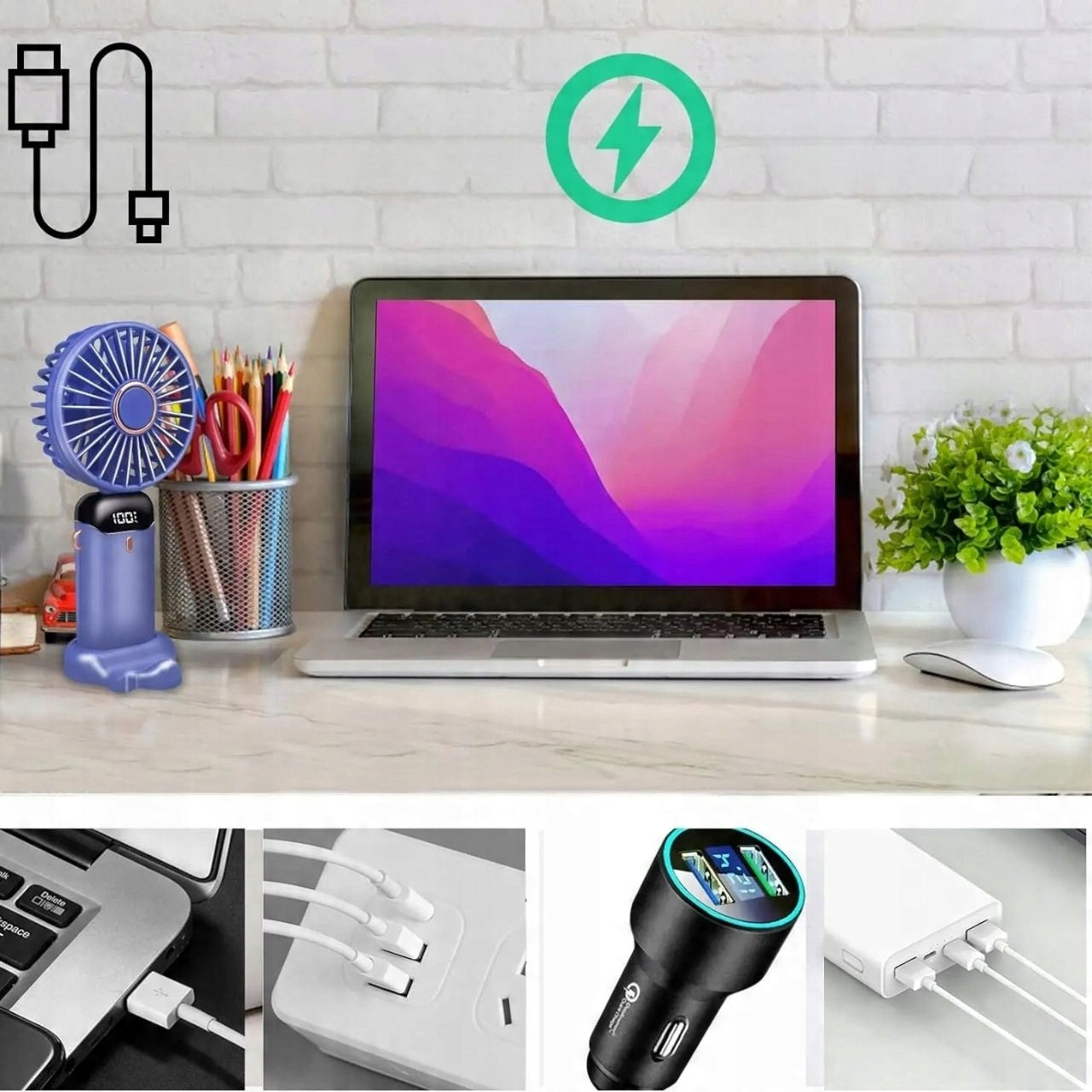 Fan Handheld Windmill Wireless Portable Mini Ventura 7h 1800mAh Power supply rechargeable battery