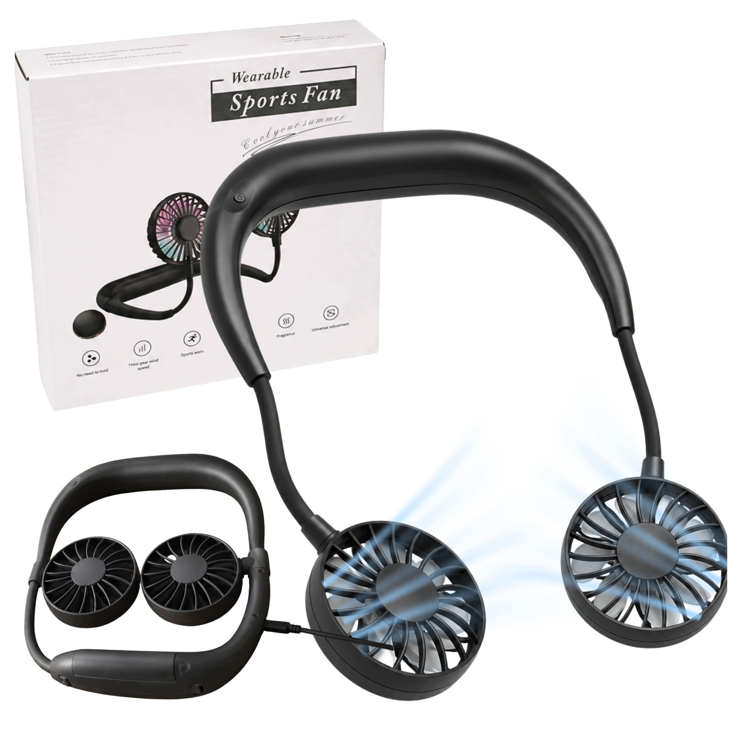 Fan Neck Windmill Neck Portable Cooling 3 Speeds