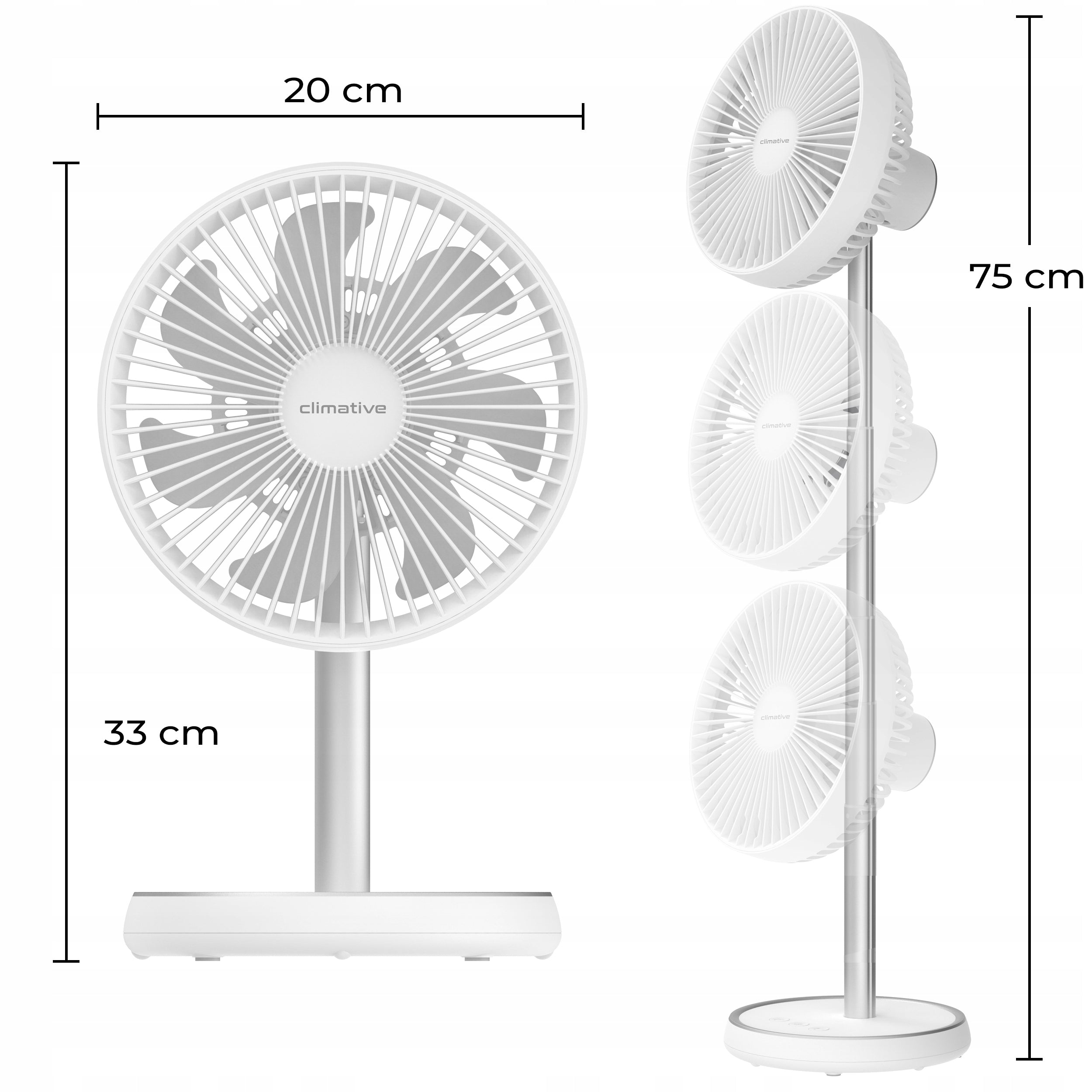 Fan Windmill Desk 2in1 LiftGo 15h Wireless Standing 33-75cm Fan type floor