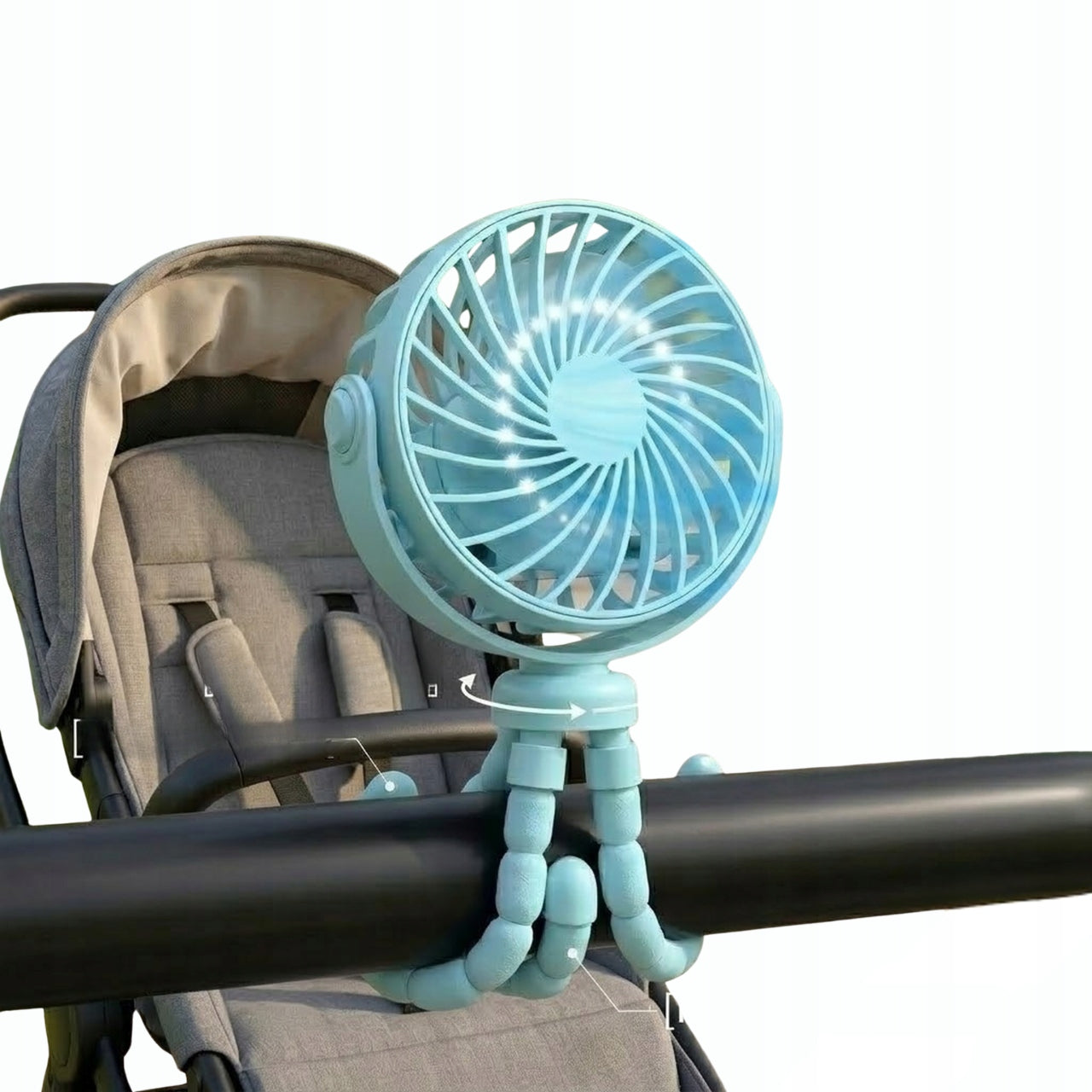 Fan Windmill For Trolley USB Adjustable Blue Summer Gift Brand Senti