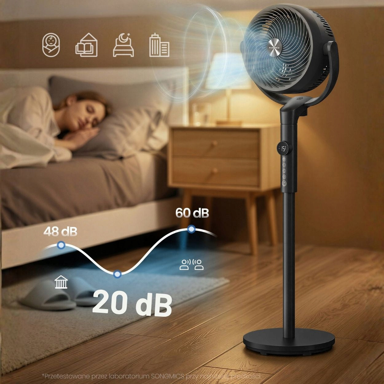 Fan air circulator quiet 20 dB timer 15 speed oscillation Packaging status original