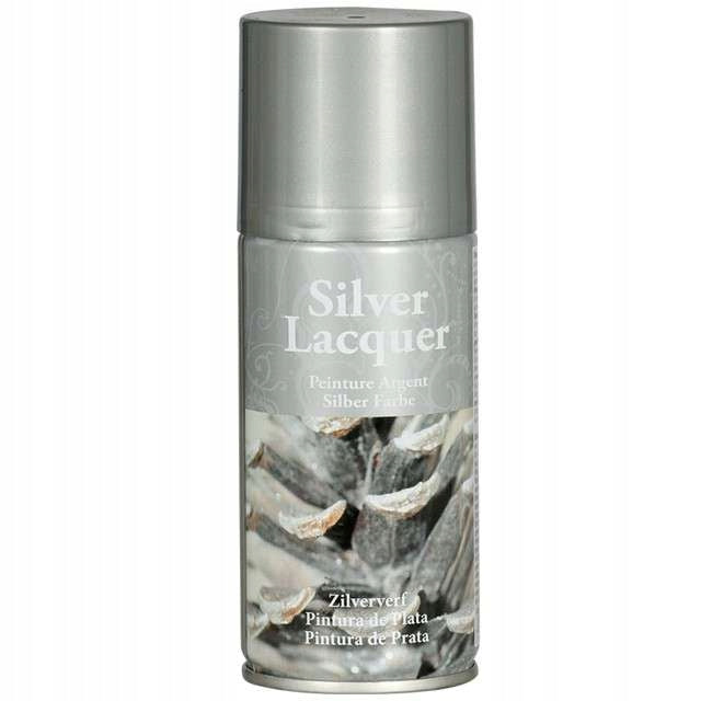 Purškiamas sidabro spalvos lakas, 150ml.