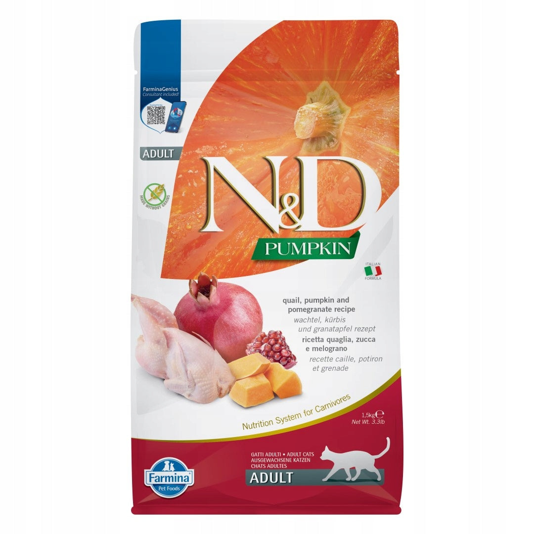 Farmina N&D Pumpkin 1,5kg Dry Cat Food Quail Pumpkin and Pomegranate