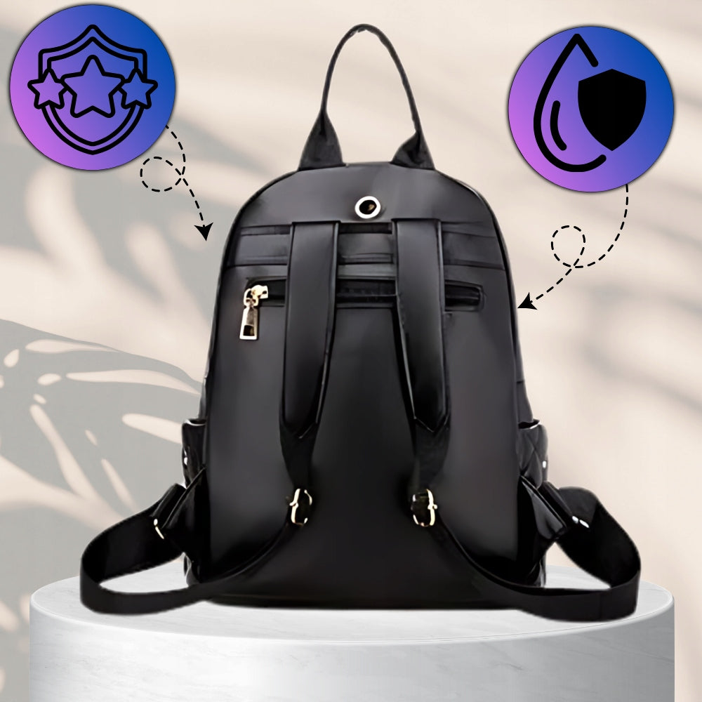 Fashionable Black Backpack Universal For School Office City Elegant Quilted Brand EdiBazzar