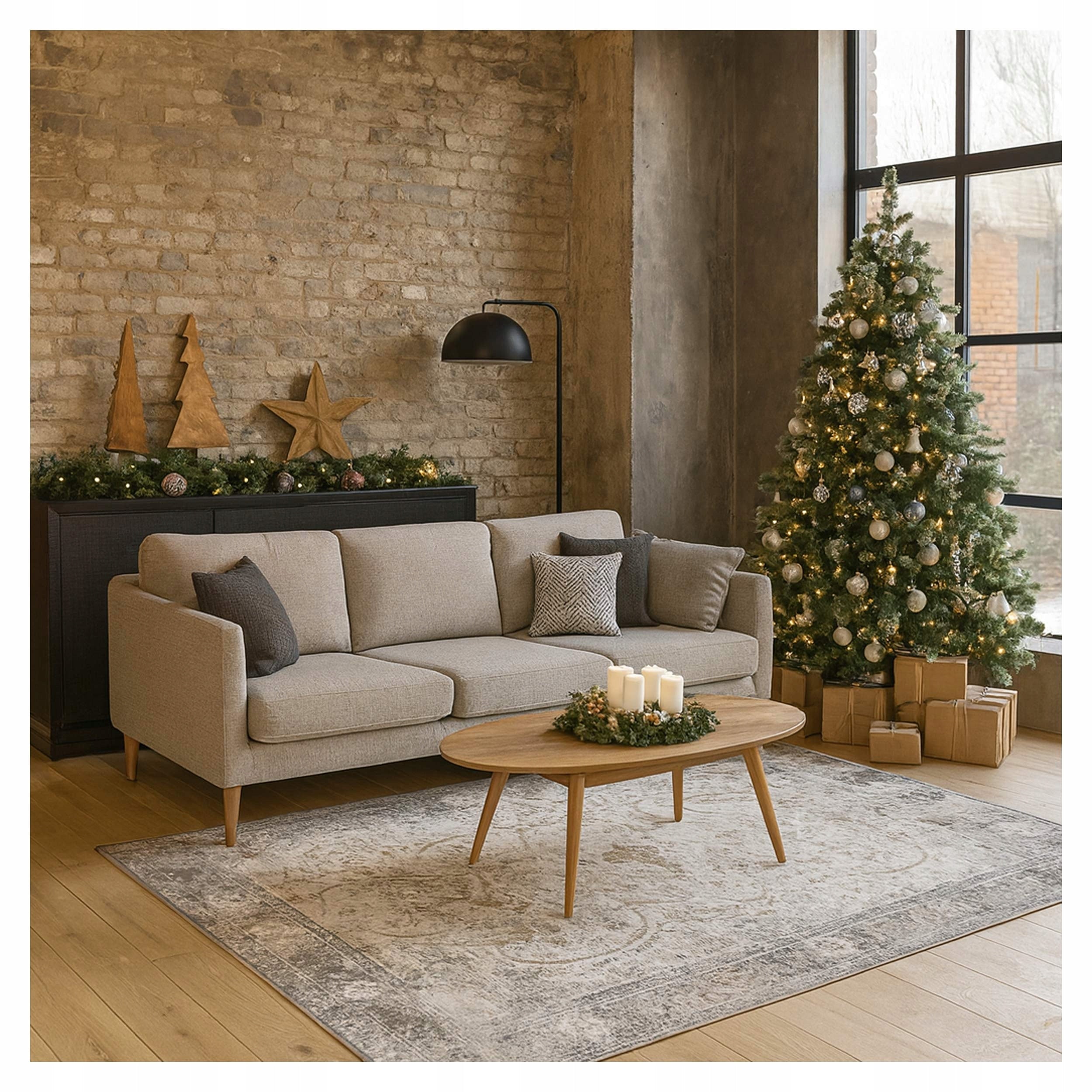 Fashionable Carpet Aged in Gray Shade For Living Room Bedroom 160x220 cm Manufacturer code D711A WHITE VIZON VALLEY