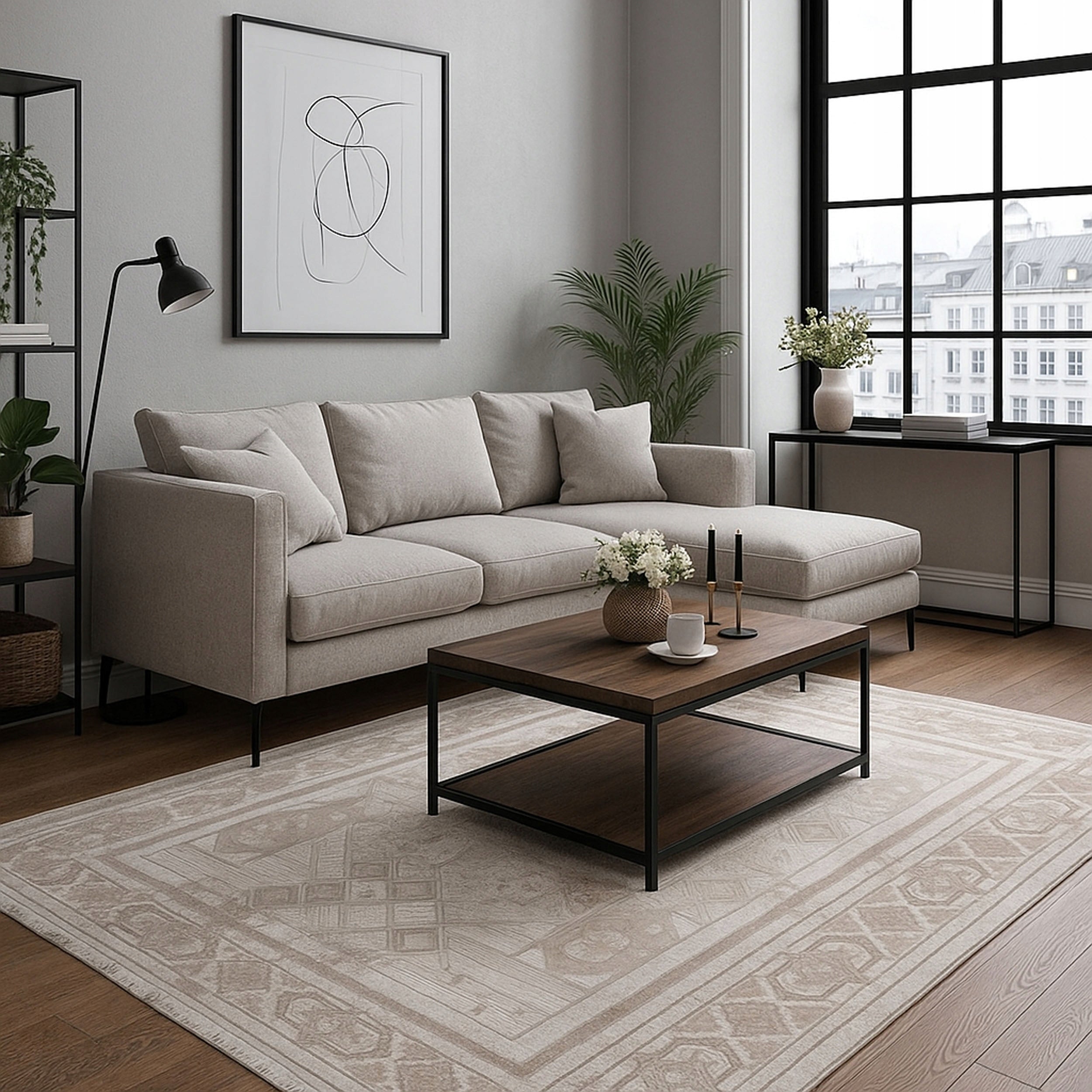 Fashionable Carpet For Living Room Bedroom Oriental Light Beige Thick 160x230 cm Manufacturer code Orientalny Gęsty LAILA WENEZIA
