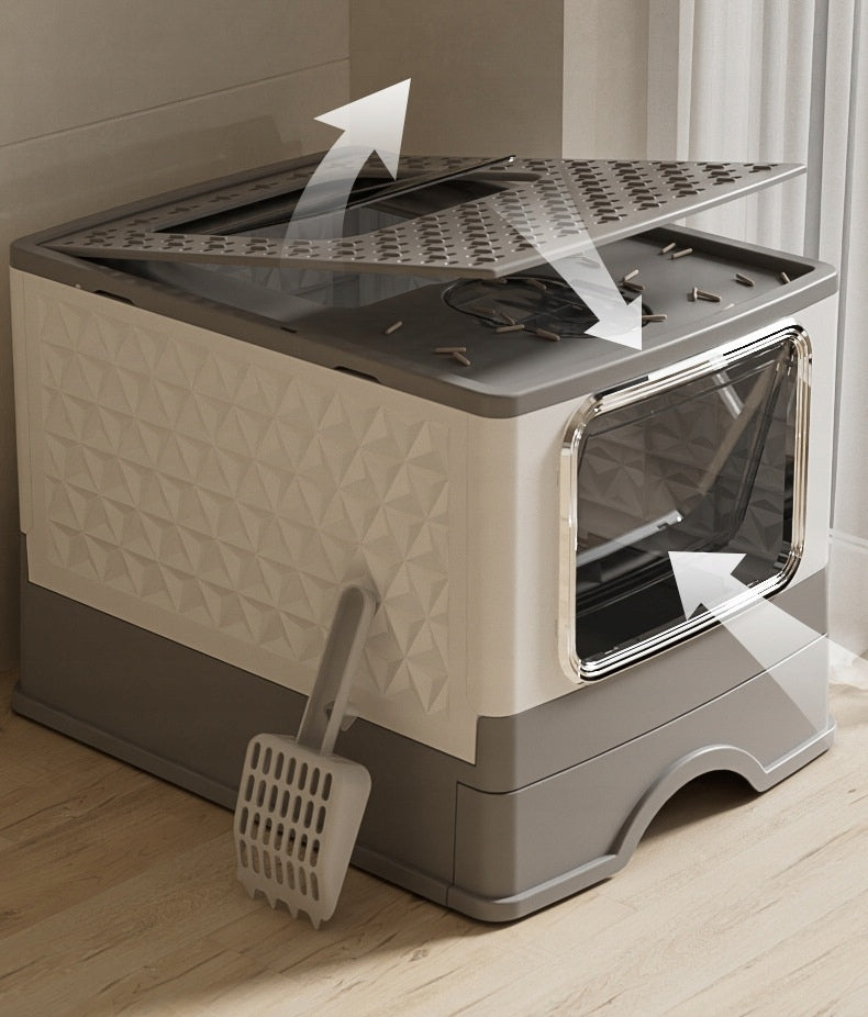 Fashionable Square Cat Cuvette with Drawer, Filter and Spatula | 52×39×39cm Brand no brand
