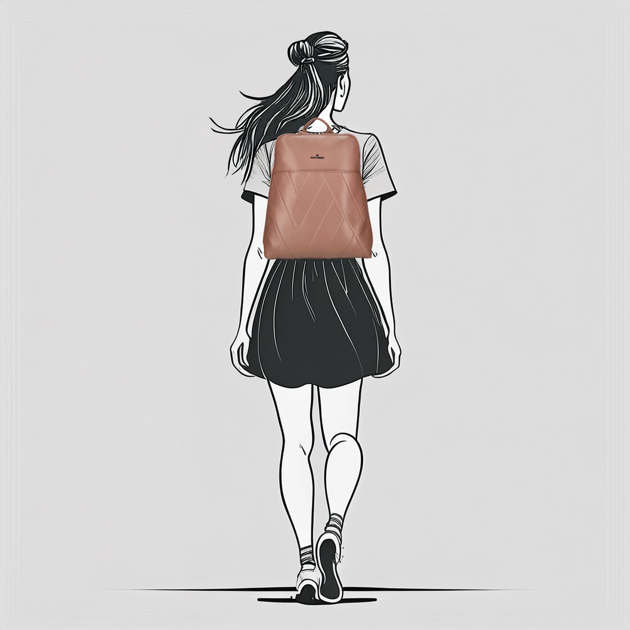 Fashionable backpack with laptop space 15 EVIE from Enrico Benetti 58006 Old Pink Packaging status original