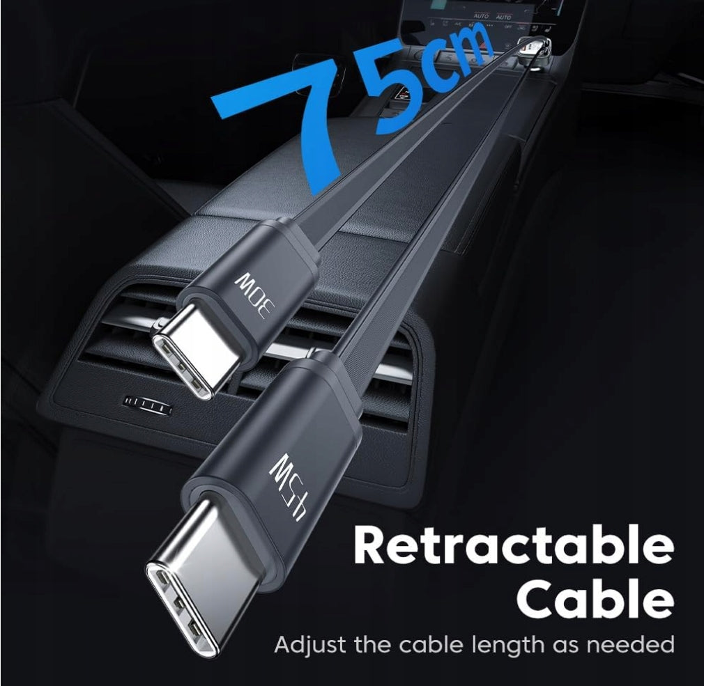 Fast Car Charger + tir LED 105W 4in1 2x USB-C + Cables Manufacturer code 4x USB 2x kabel USB-C