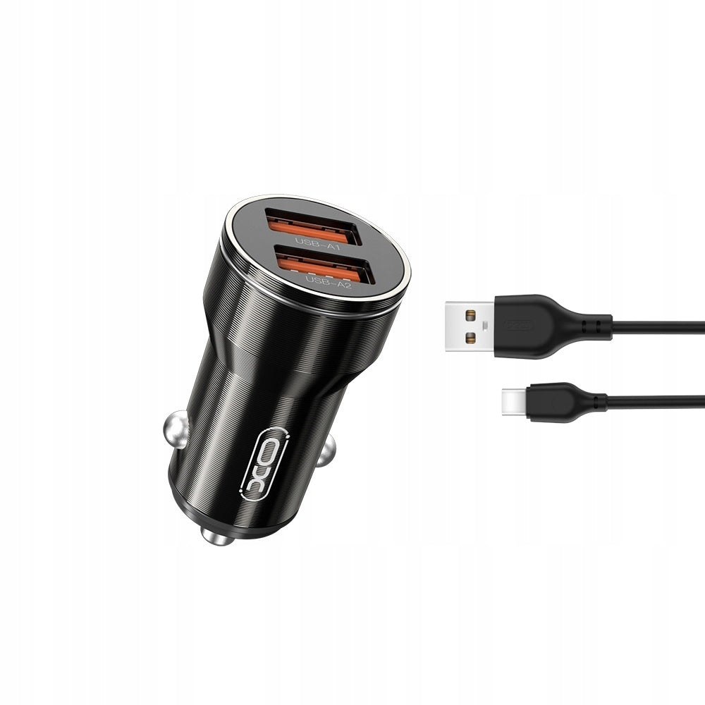 Fast car charger with cable 2 inputs for Xiaomi Redmi Note 14 5G Manufacturer code mocna do auta telefonu USB-C 21357444
