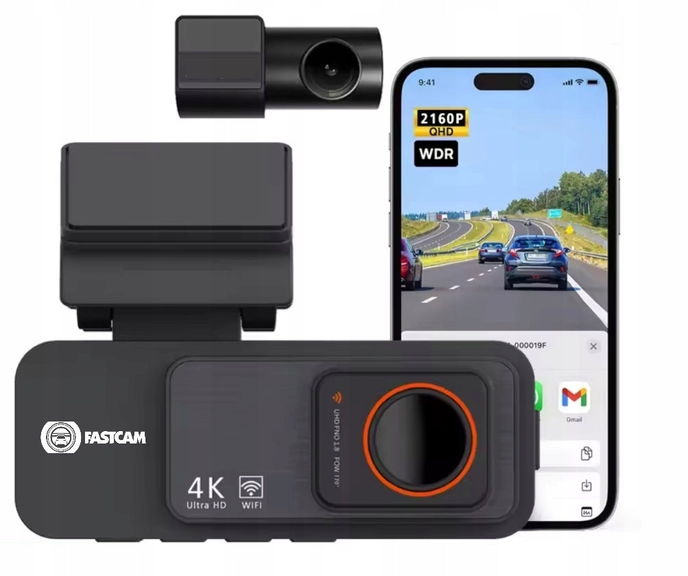 Fastcam M9 4K UHD Wi-Fi 170° Car Video Recorder with Rear Camera