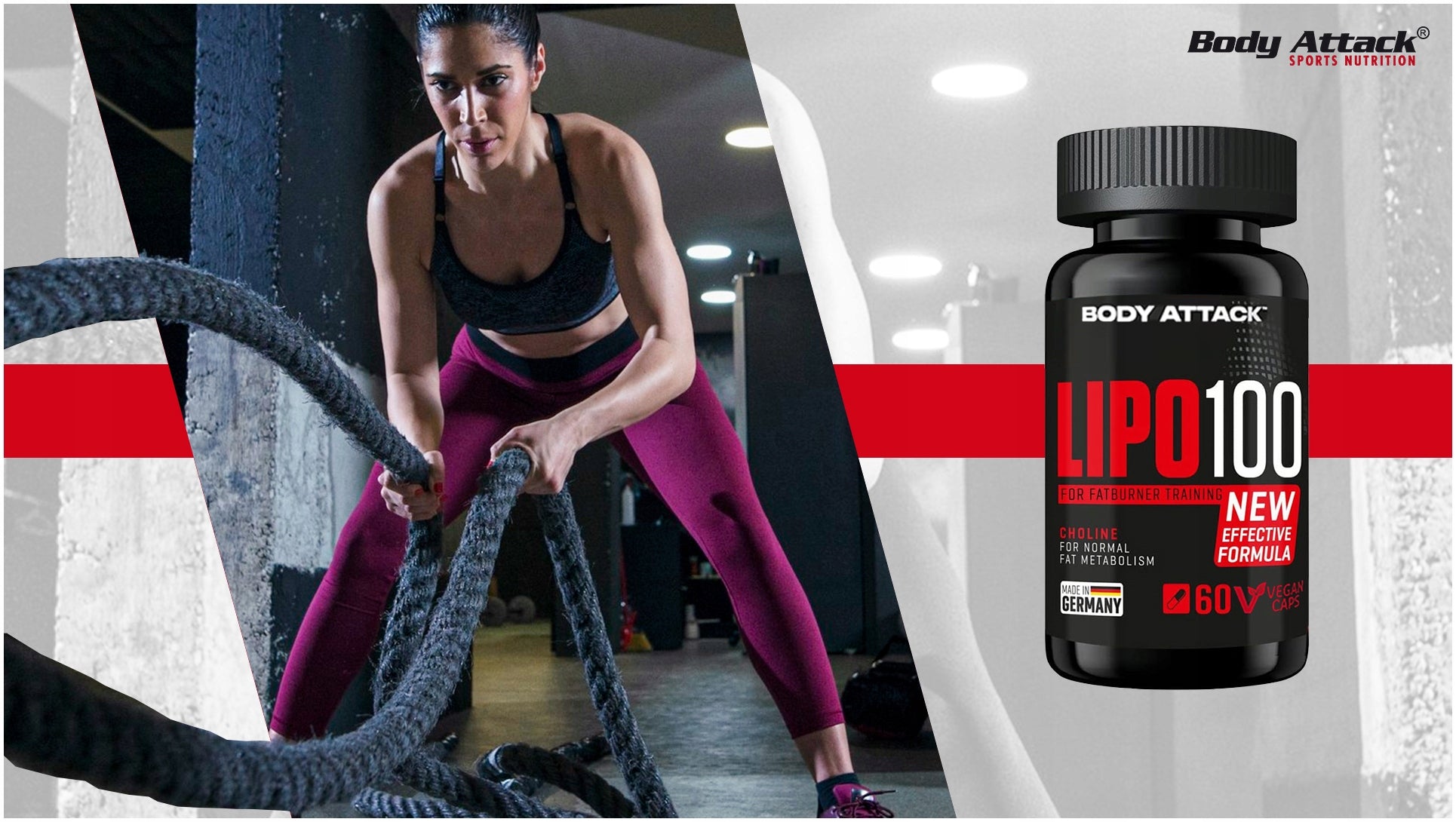 Fat Burner BODY ATTACK Lipo 100 60 Capsules Reduction Vegetable Diet Packaging status original