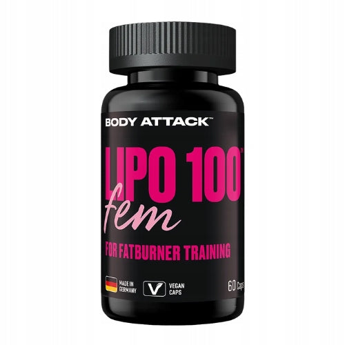 Fat Burner Body Attack Lipo 100 Fem 60vcaps Reduction Vegetarian Diet Expiration date at least six months from the date of purchase