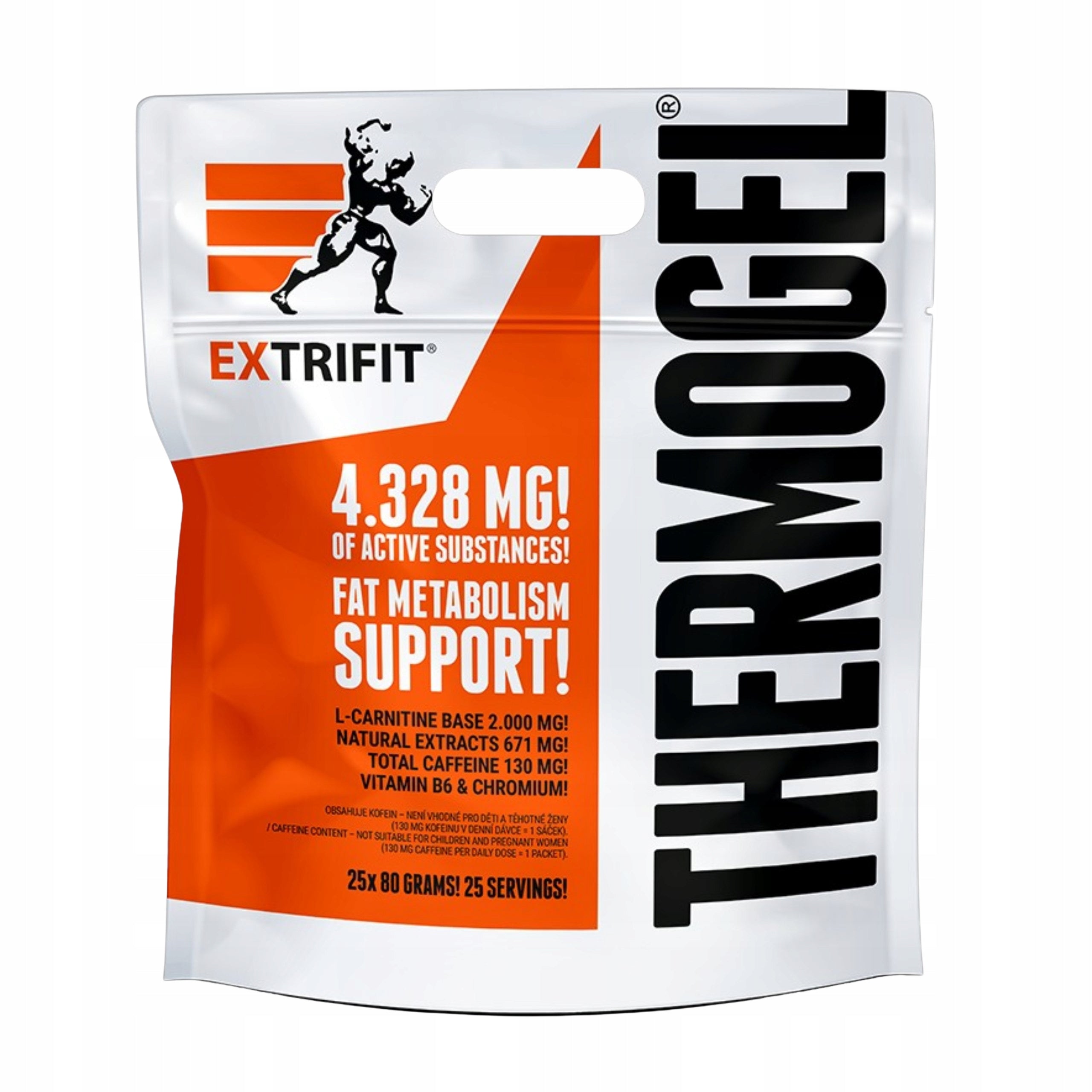 Fat Burner EXTRIFIT THERMO GEL L-Carnitine Caffeine 25x 80g HCA Gel Packaging status original