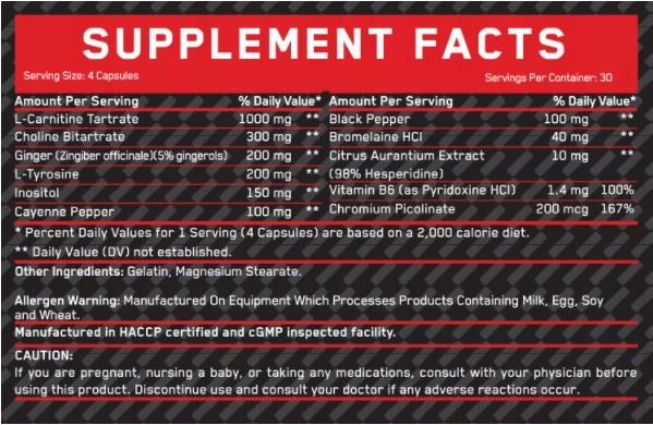 Fat burner Everbuild Nutrition thermogenic without sugar 120 kaps. Expiration date not specified
