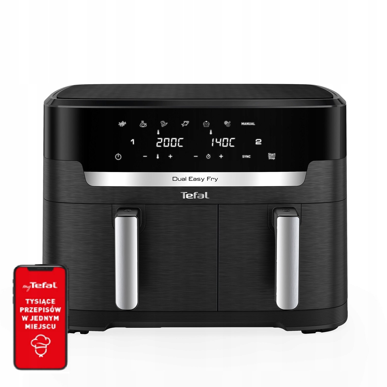Fat-free air fryer TEFAL EY9428E XXL 11l 2700W two-chamber Air Fryer