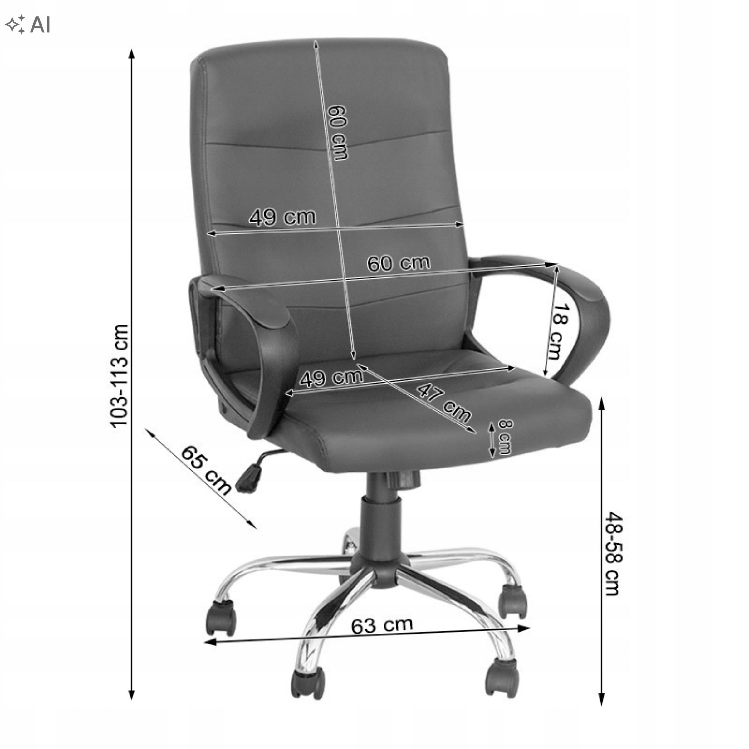 Faux Leather Swivel Office Chair Comfortable For Desk Elegant Grey L211 Brand Escal