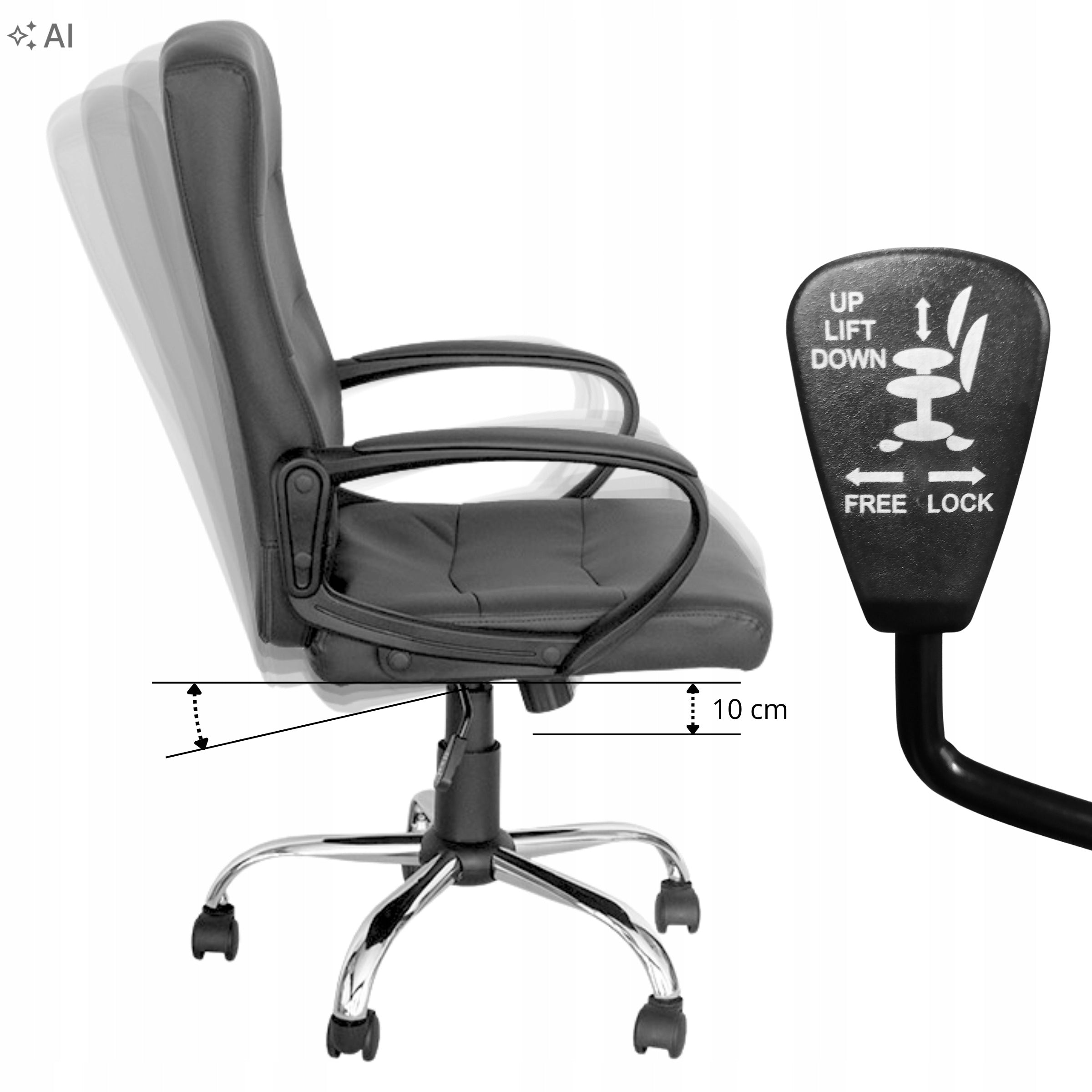 Faux Leather Swivel Office Chair Comfortable For Desk Elegant Grey L211 Manufacturer code HILE-TO-L211G