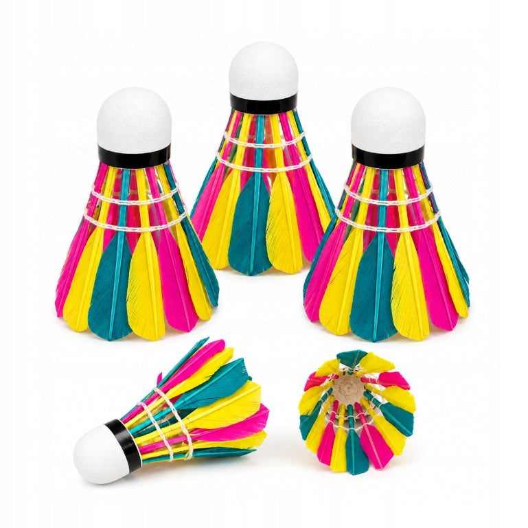 Feather badminton shuttlecocks 3 pcs colorful set for recreational play
