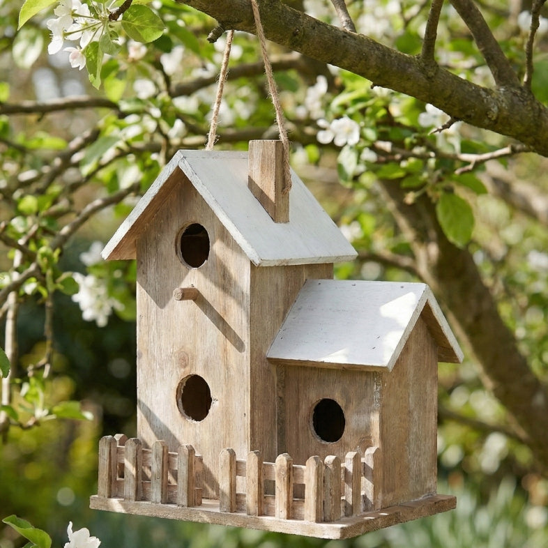 Feeder Breeding Box Birdhouse with Fence 24cm Manufacturer no brand