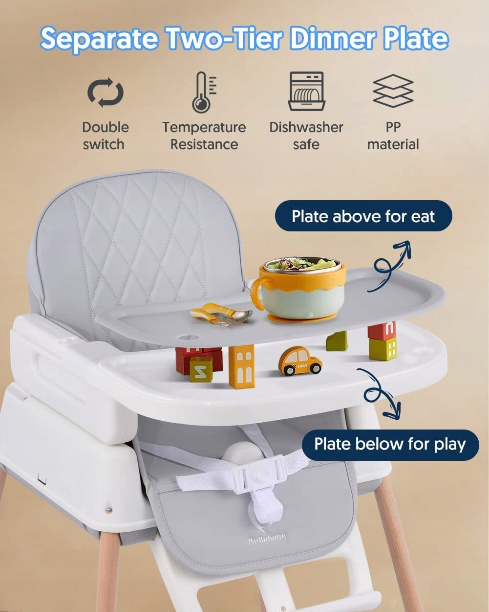 Feeding Chair Compact Folding Portable Bellababy READ DESCRIPTION Packaging status open