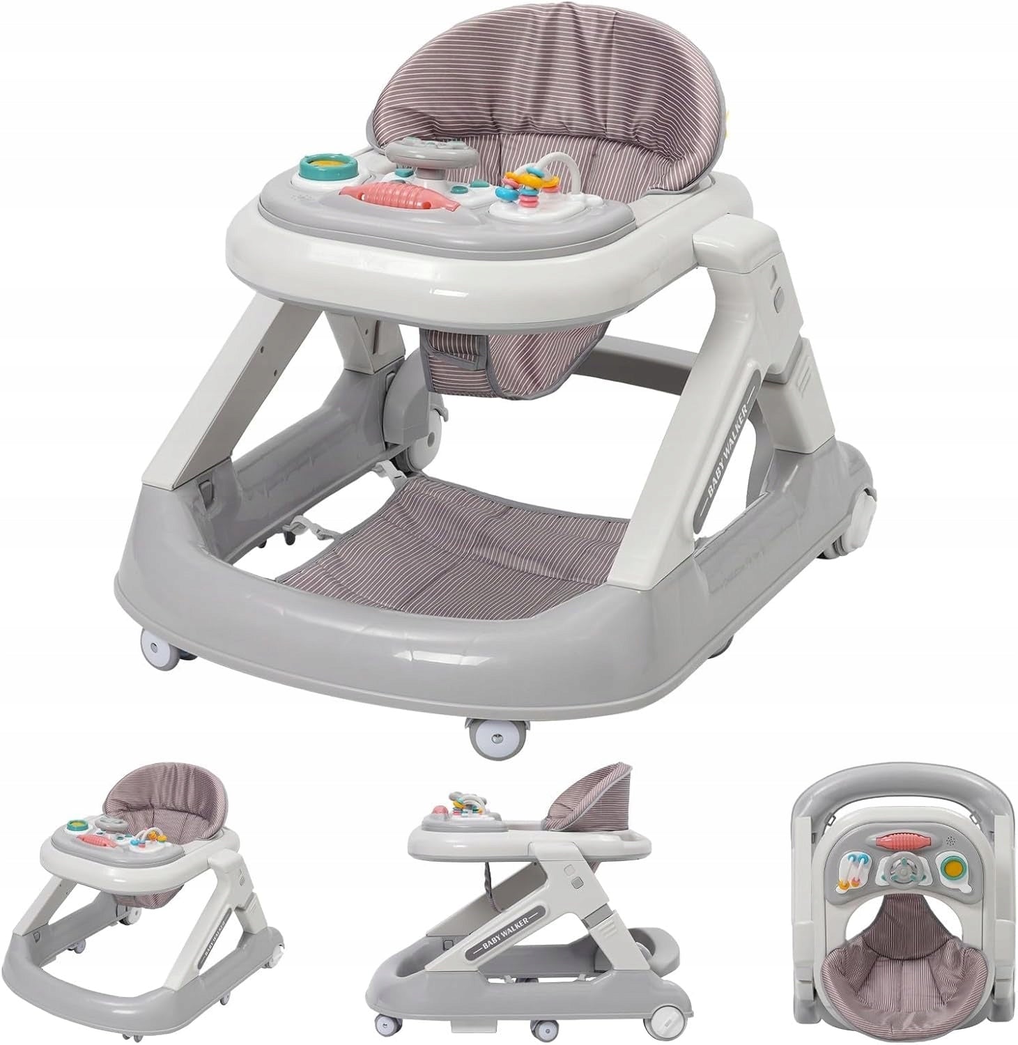 Feeding Chair With Tray Adjustable On Wheels 6-18m