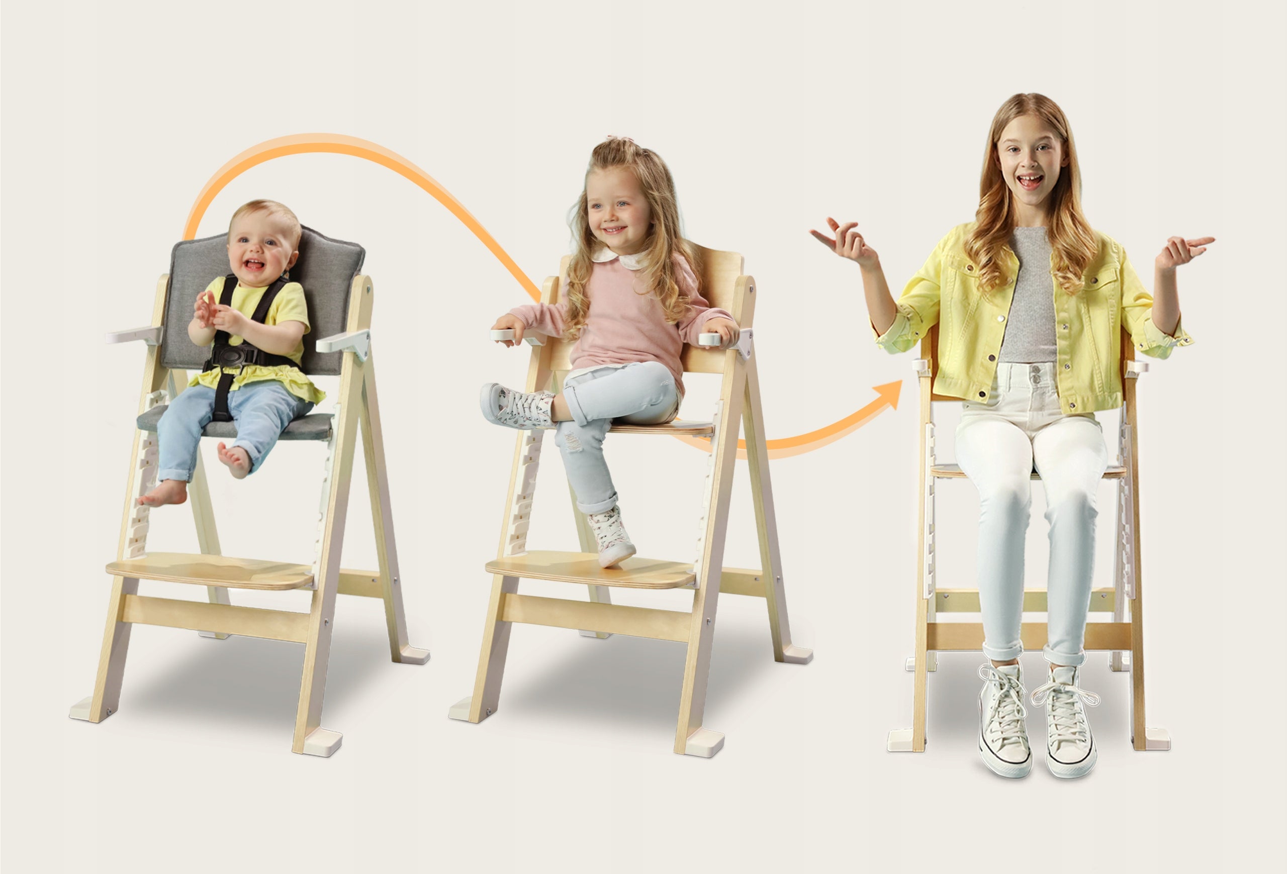 Feeding Chair Wooden Tray for Kids 3in1 to 40kg Lionelo Floris Packaging status original