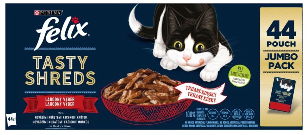 Felix Tasty Shreds 44 x 80g rural flavors Manufacturer code 7613037364637