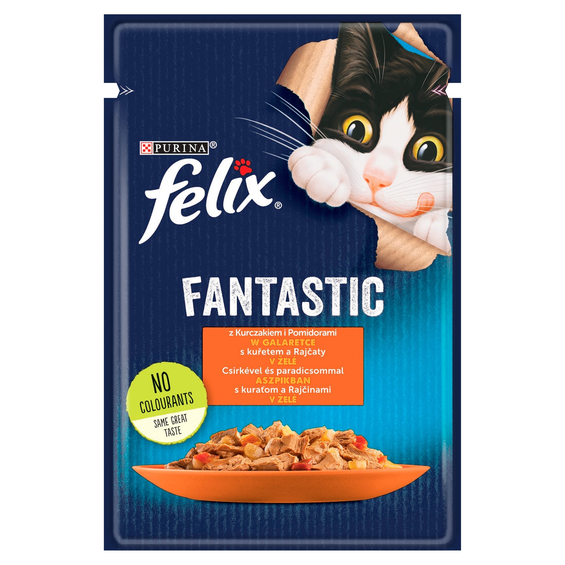 Felix wet cat food chicken with tomatoes in jelly 85g