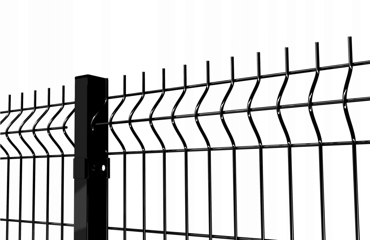 Fence PANELS BLACK fi 4 span 123 cm PANEL 3D panel fence