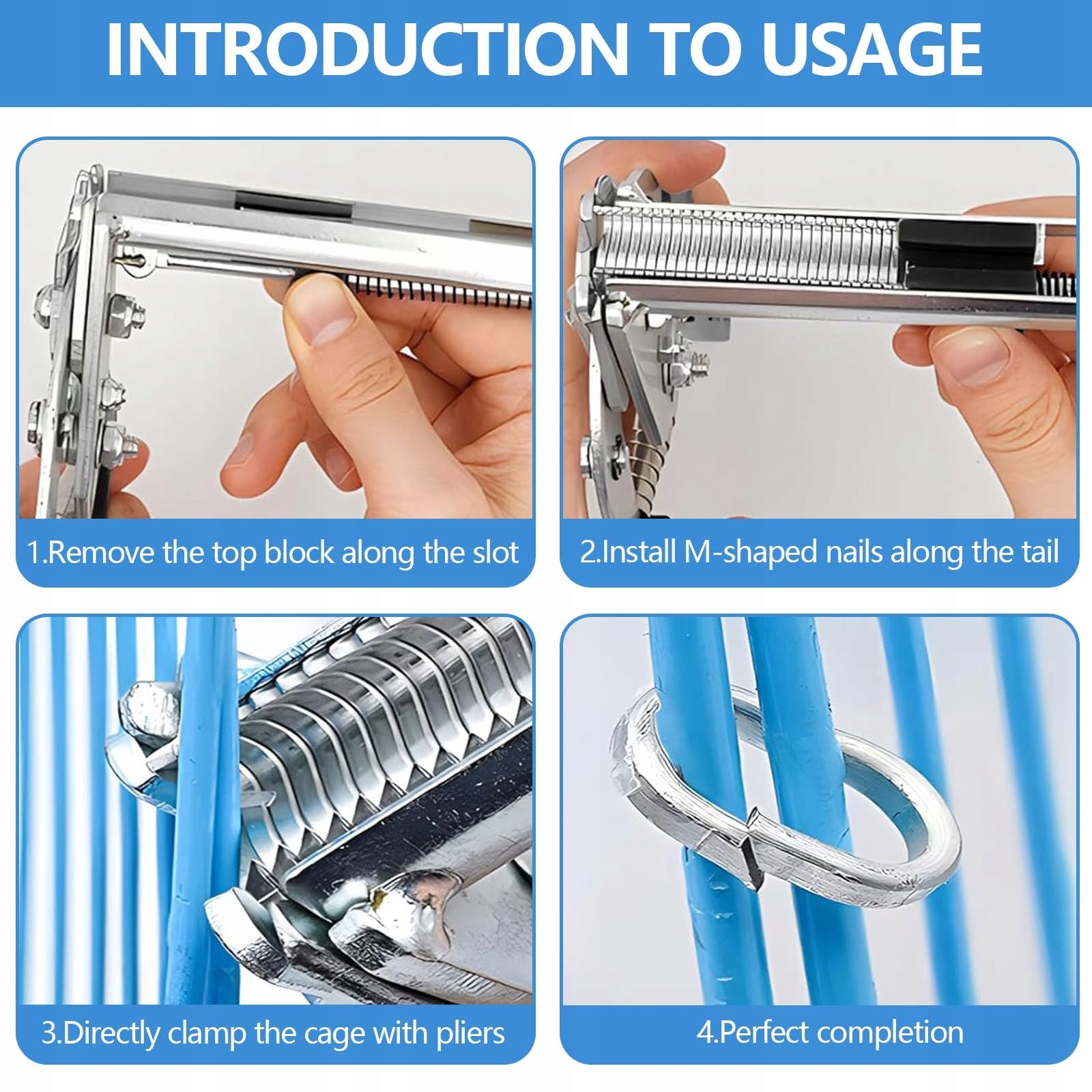Fence Pliers With 600 Clips Stainless Steel Bulking Set Kind flat-nose pliers set