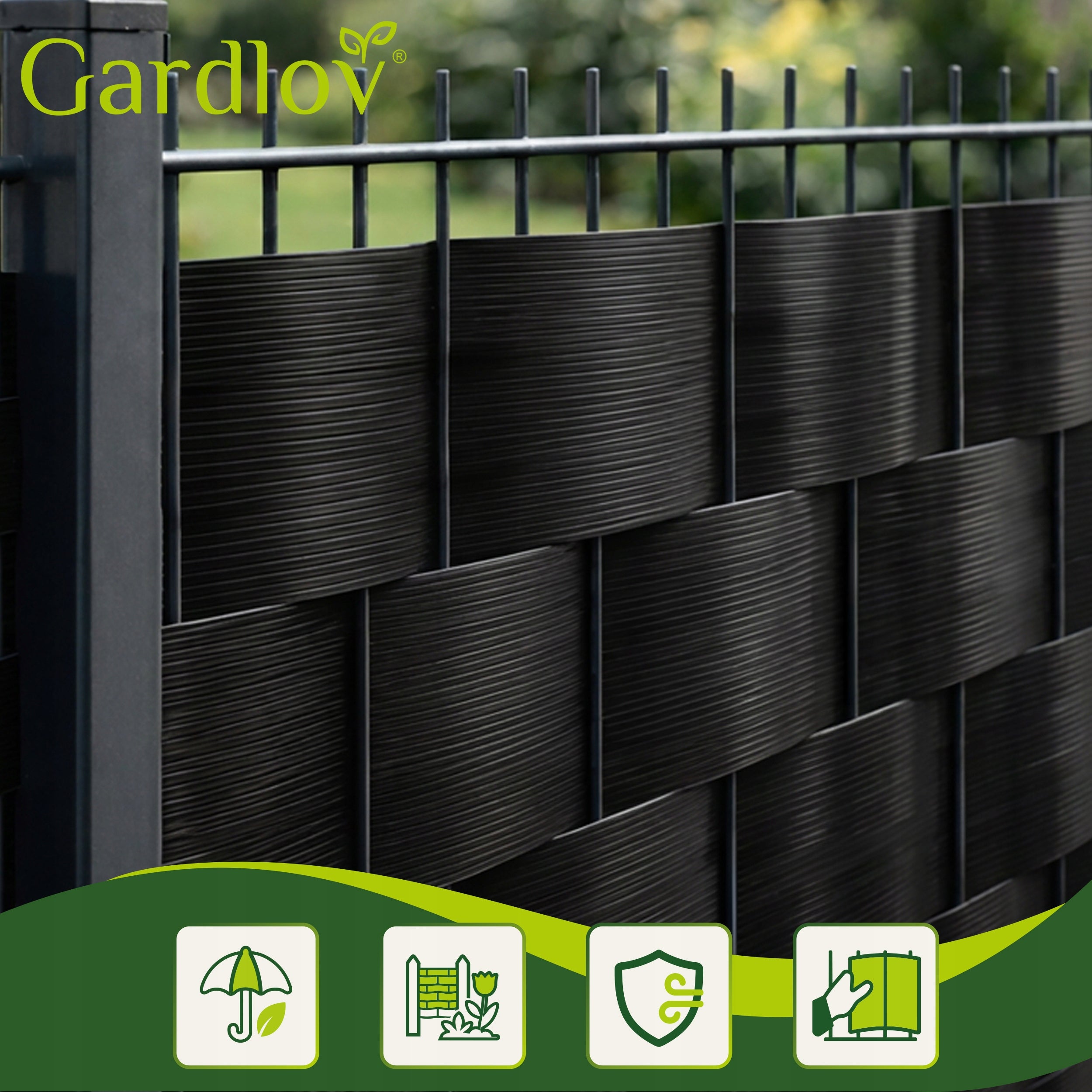 Fence Tape Fence Panel Cover Anthracite UV Fence 19x35cm Packaging status original