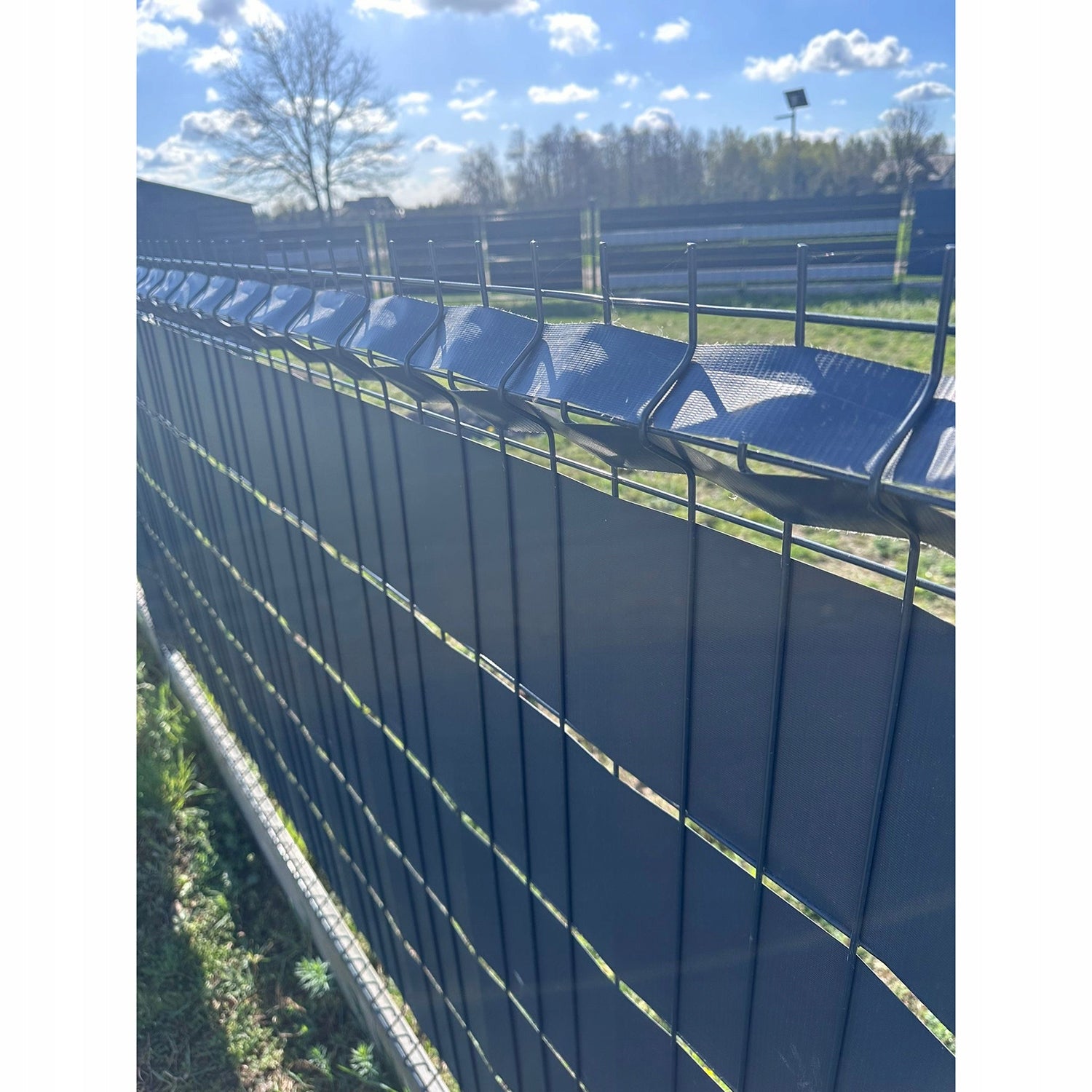 Fence Tape for Fence Cover Anthracite 4,75cmx35m Clips x25 Height 0.05 m