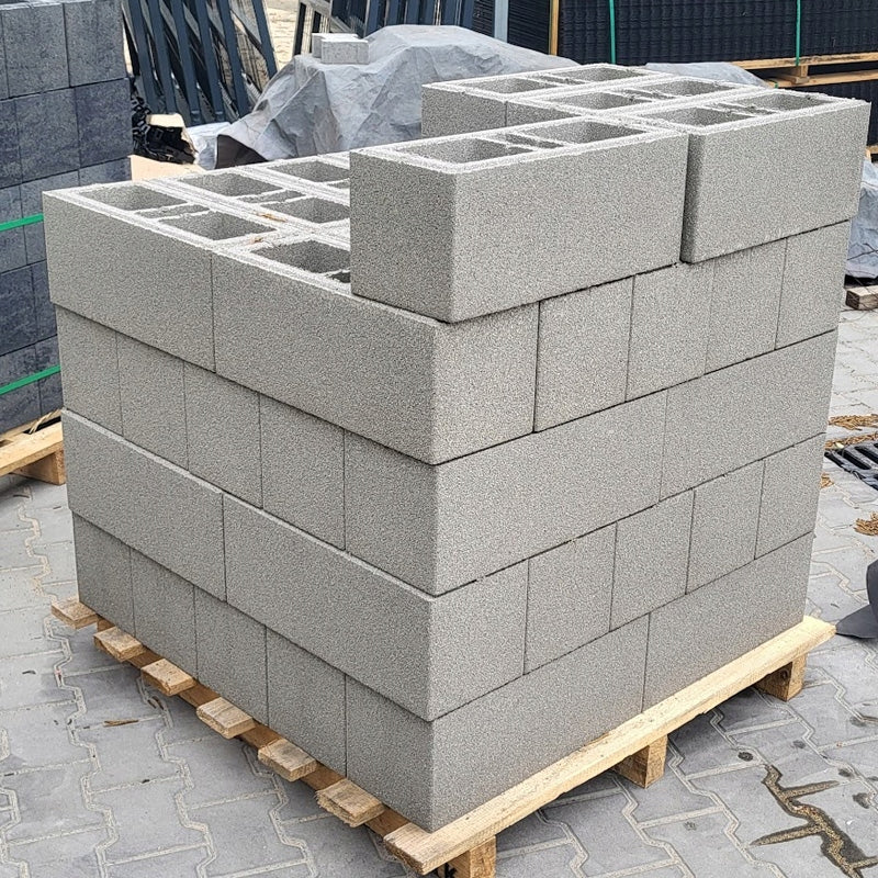 Fence blocks 50x20x20 PRO+ GREY Hollow Fence Wall Post Dominant material Concrete