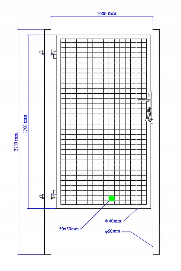 Fence gate SX ECO - garden - height 1,70 m - colour GREEN EAN (GTIN) 5904947058979