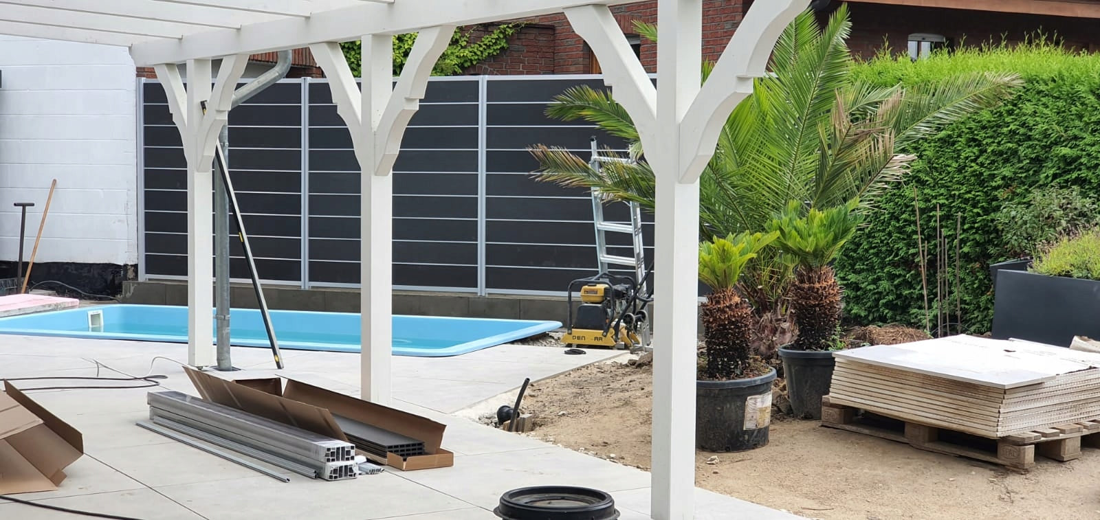 Fence span Composite panel wpc assembly Color gray